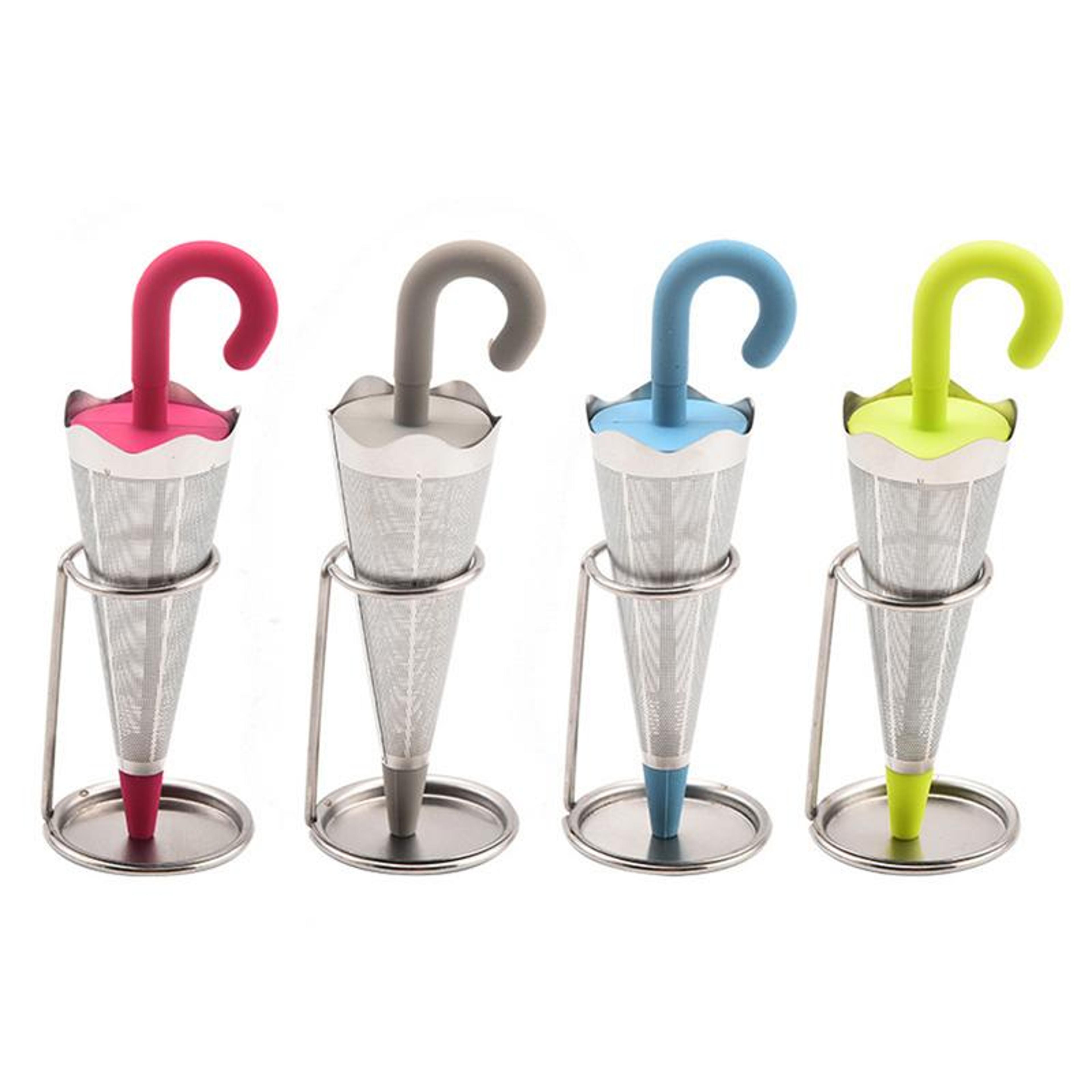 cute umbrella loose leaf tea infuser stainless steel tea strainer