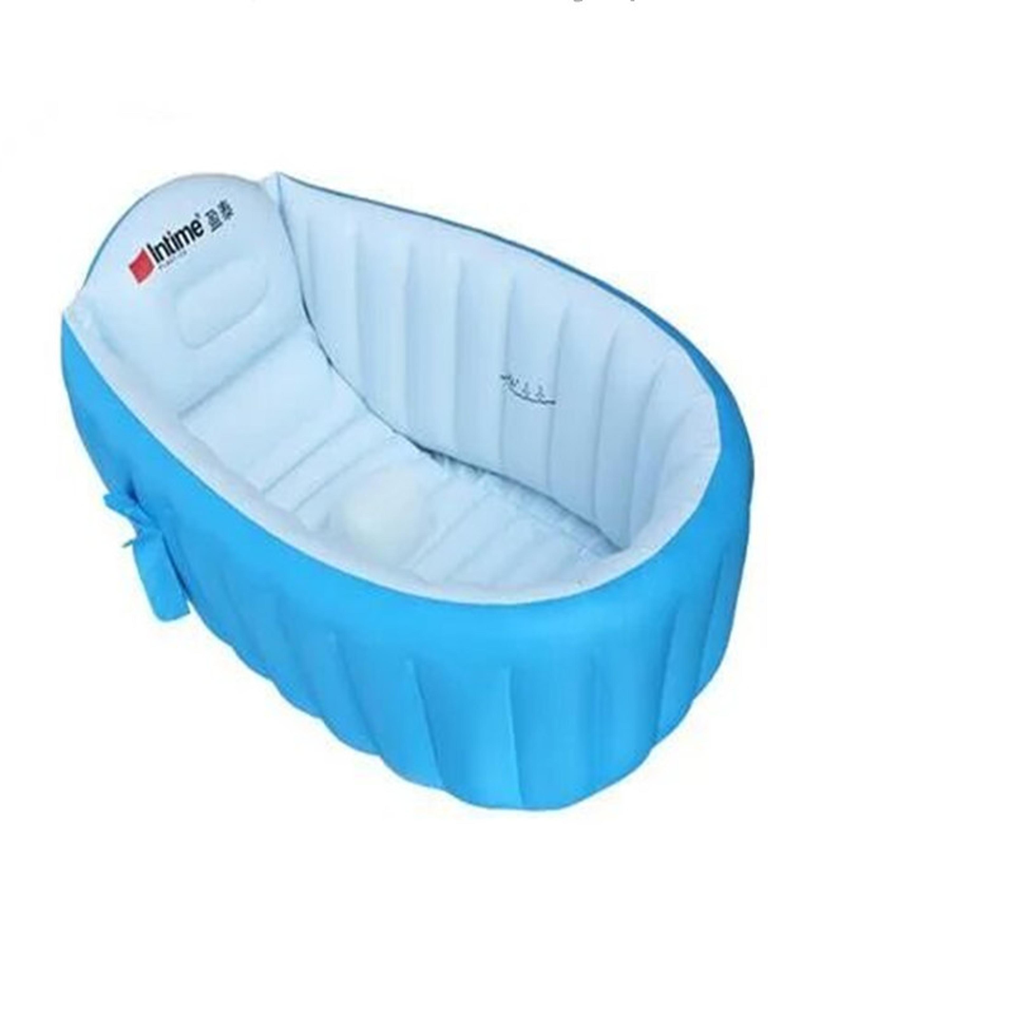 portable inflatable baby bathtub with hand pump foldable kids travel tub
