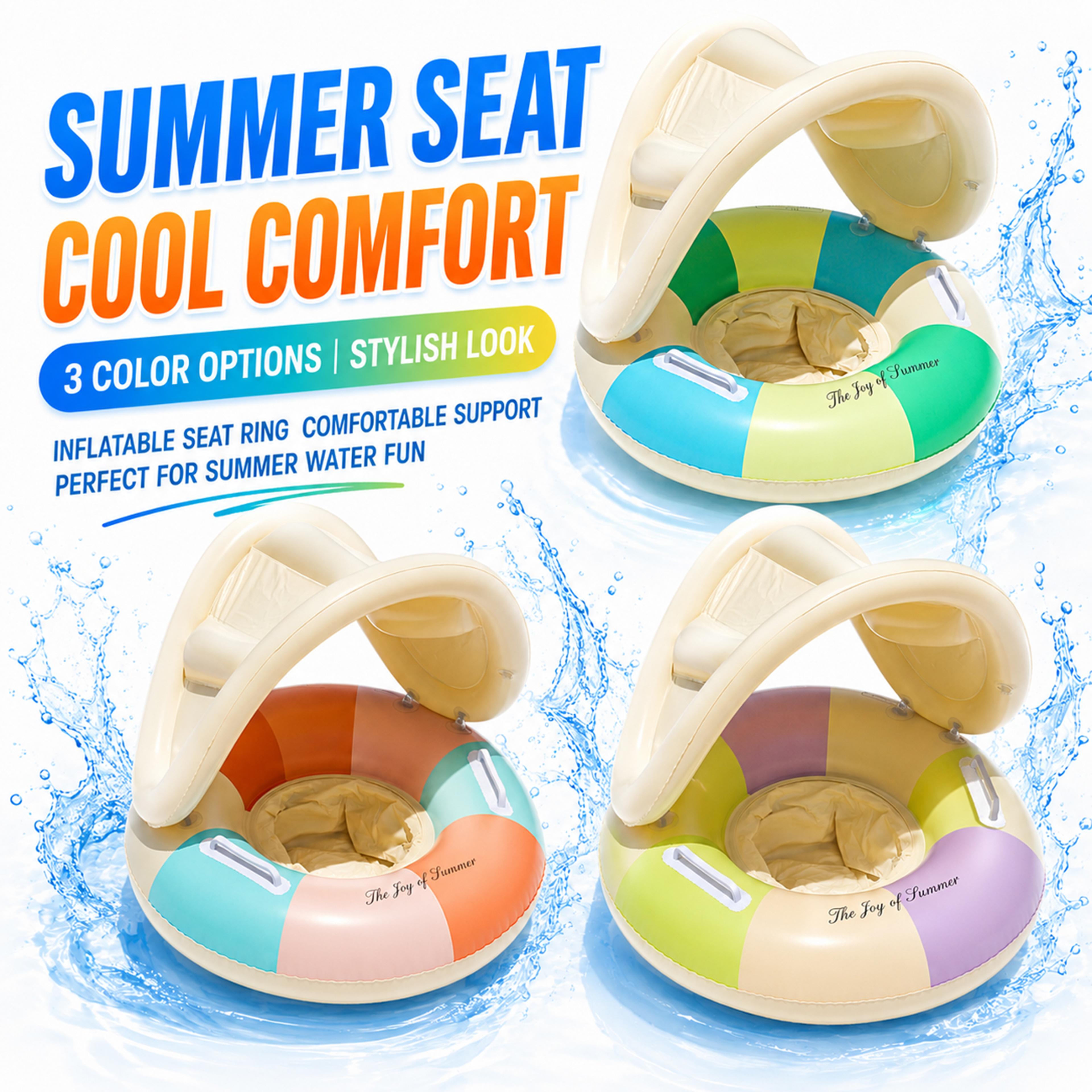 inflatable pool float with canopy sunshade floating chair