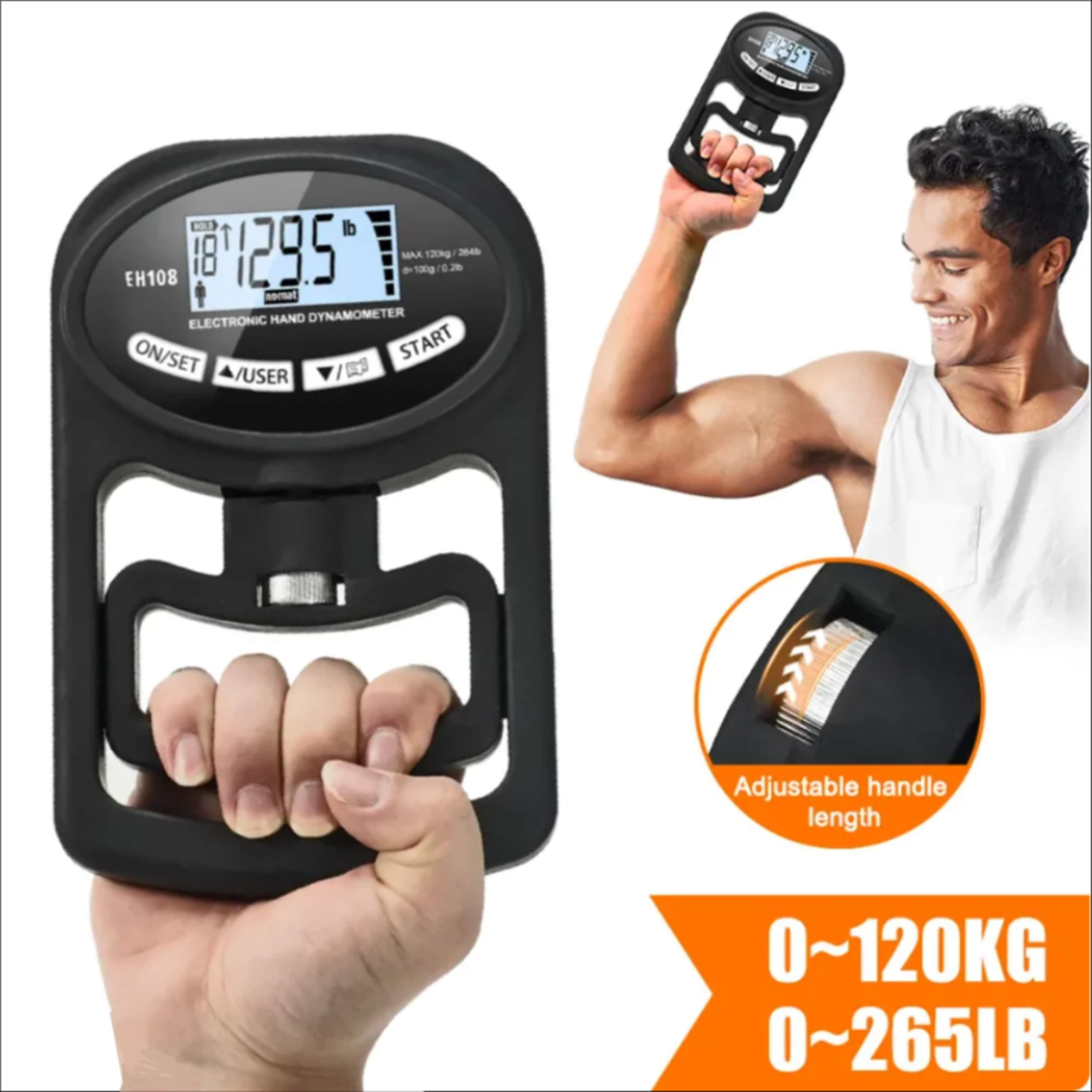 digital grip strength tester hand dynamometer with lcd display for power training