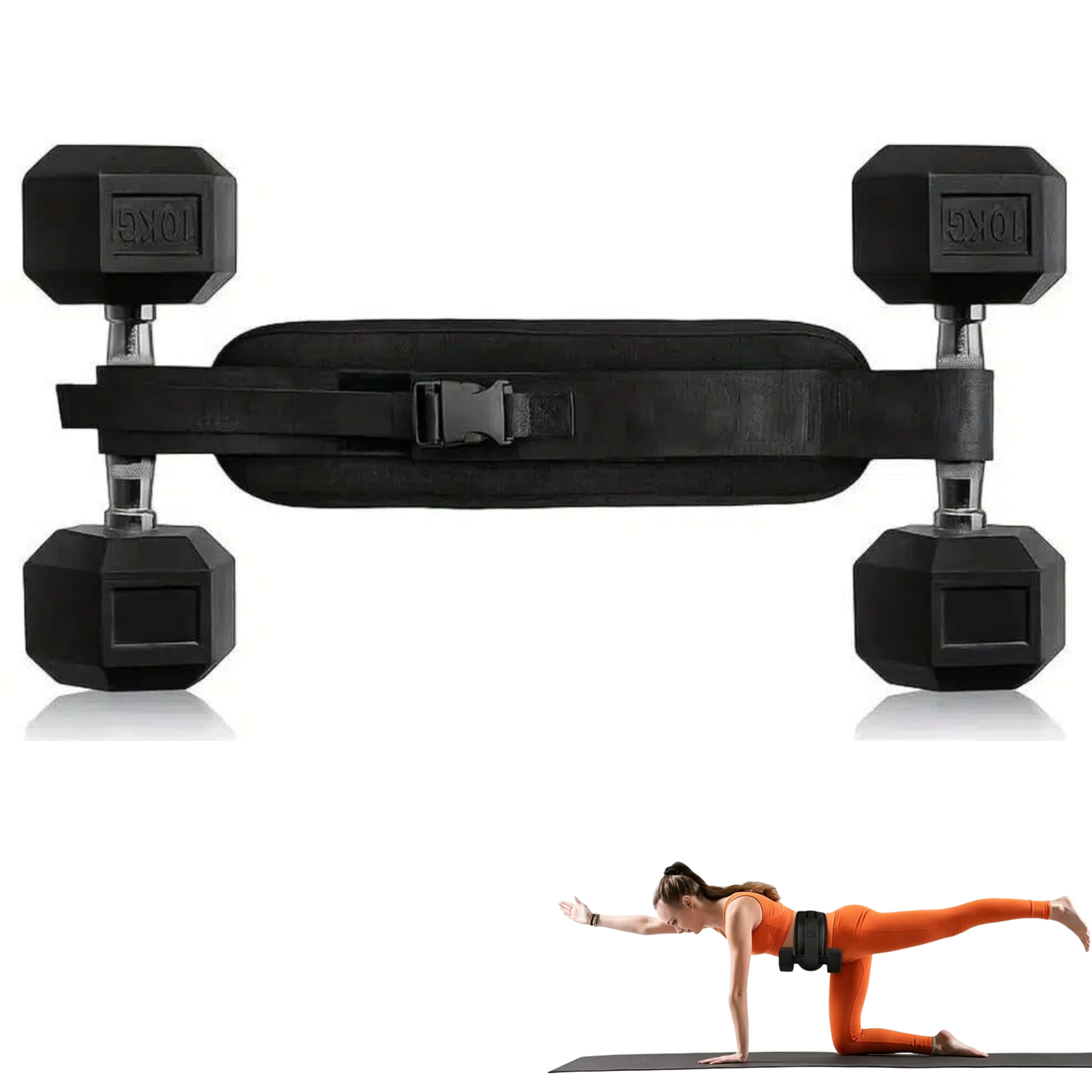 adjustable weighted waist belt for home workouts and hip shaping fitness training