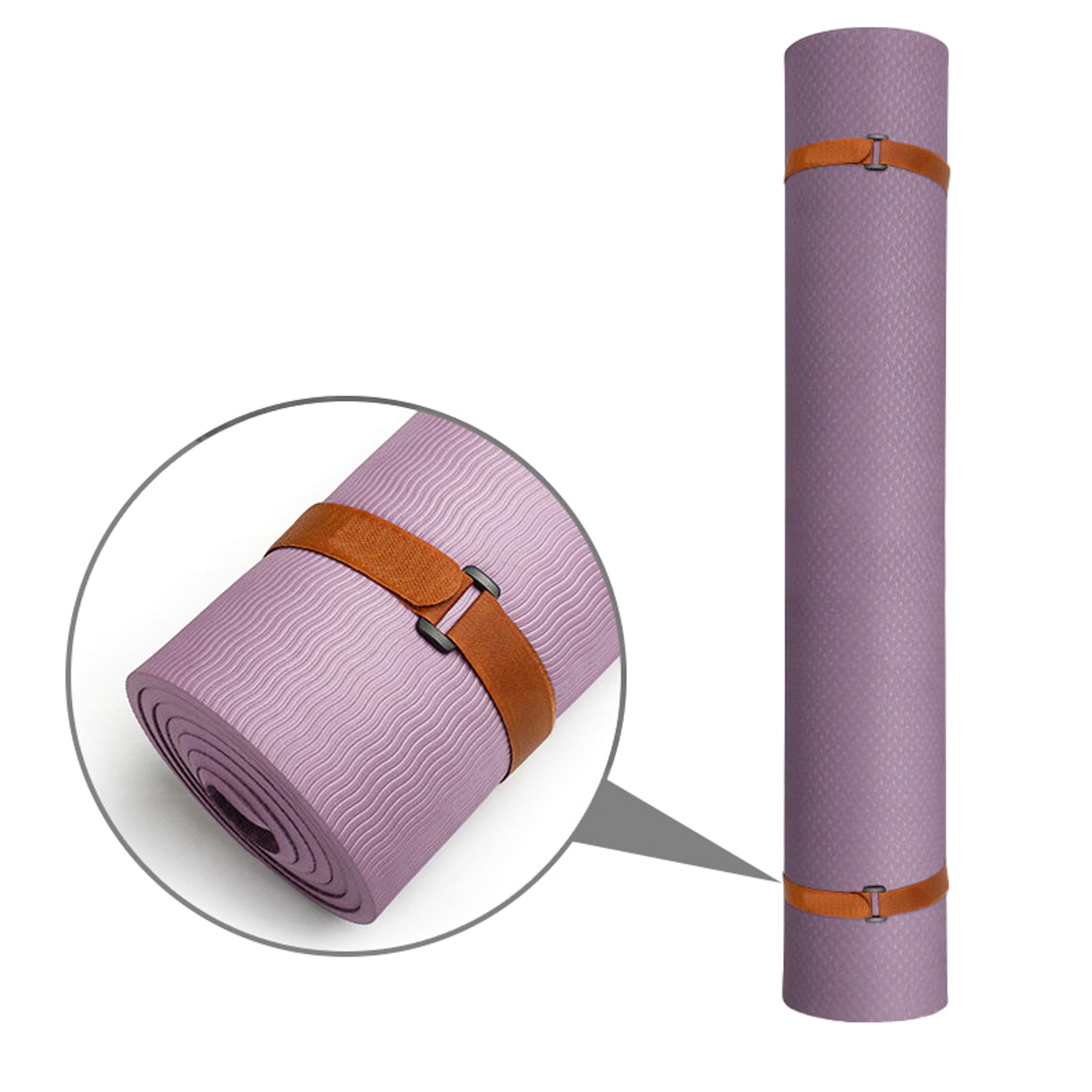 adjustable yoga mat strap with non slip carrying loop and storage fastener for fitness exercise