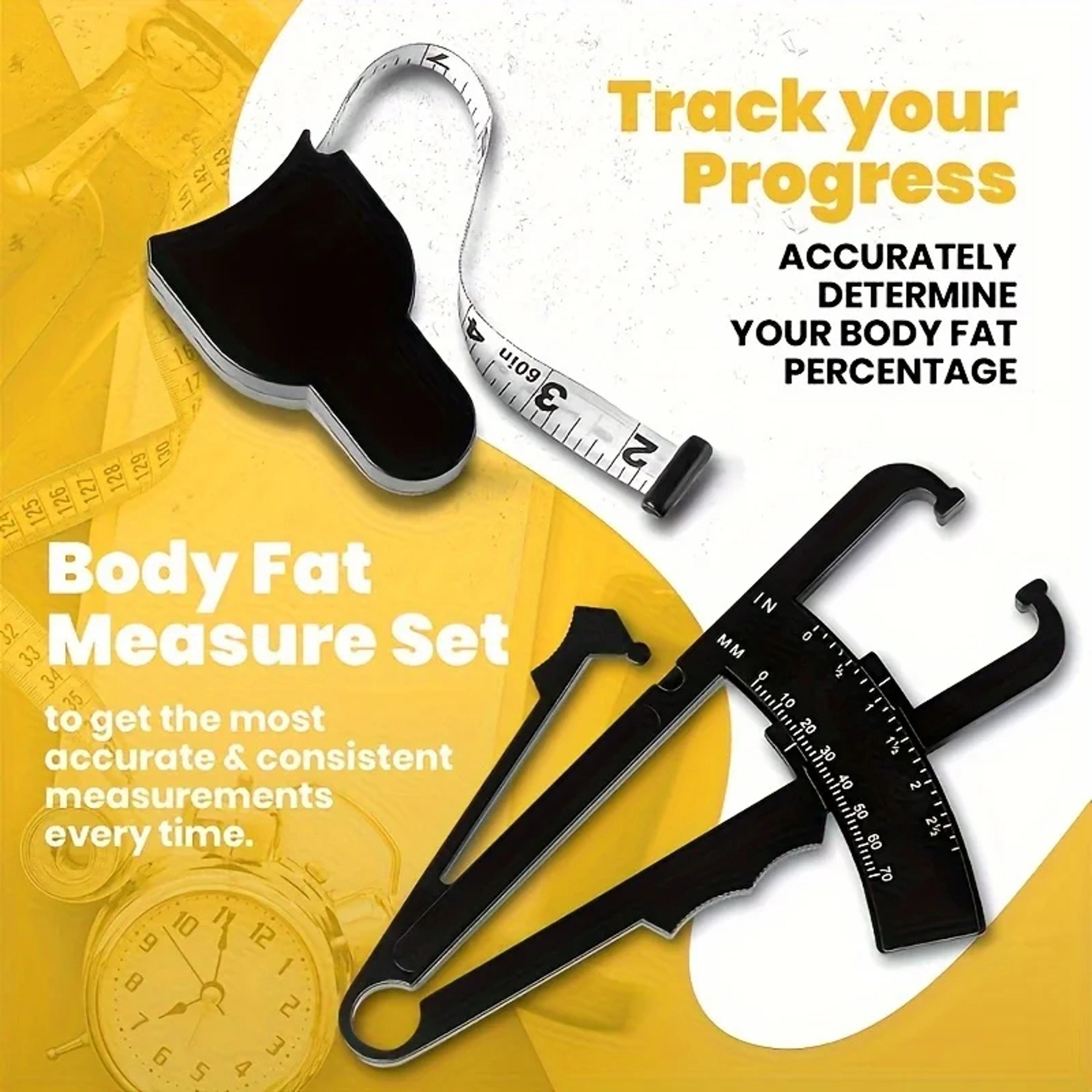 portable body fat measuring device with fitness tape measure for accurate body tracking