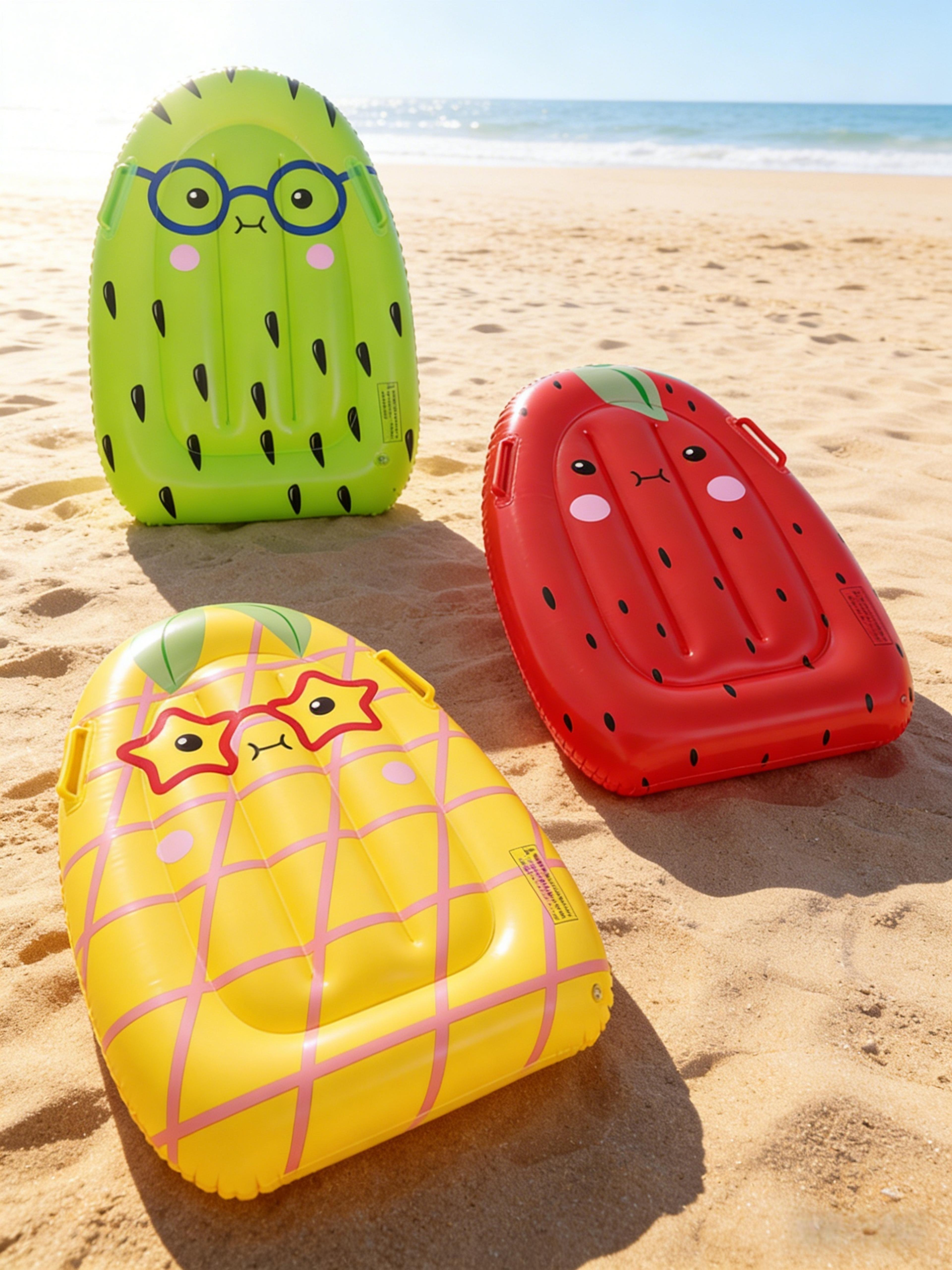 inflatable surfboard fruit pattern pool float board for summer beach water activities