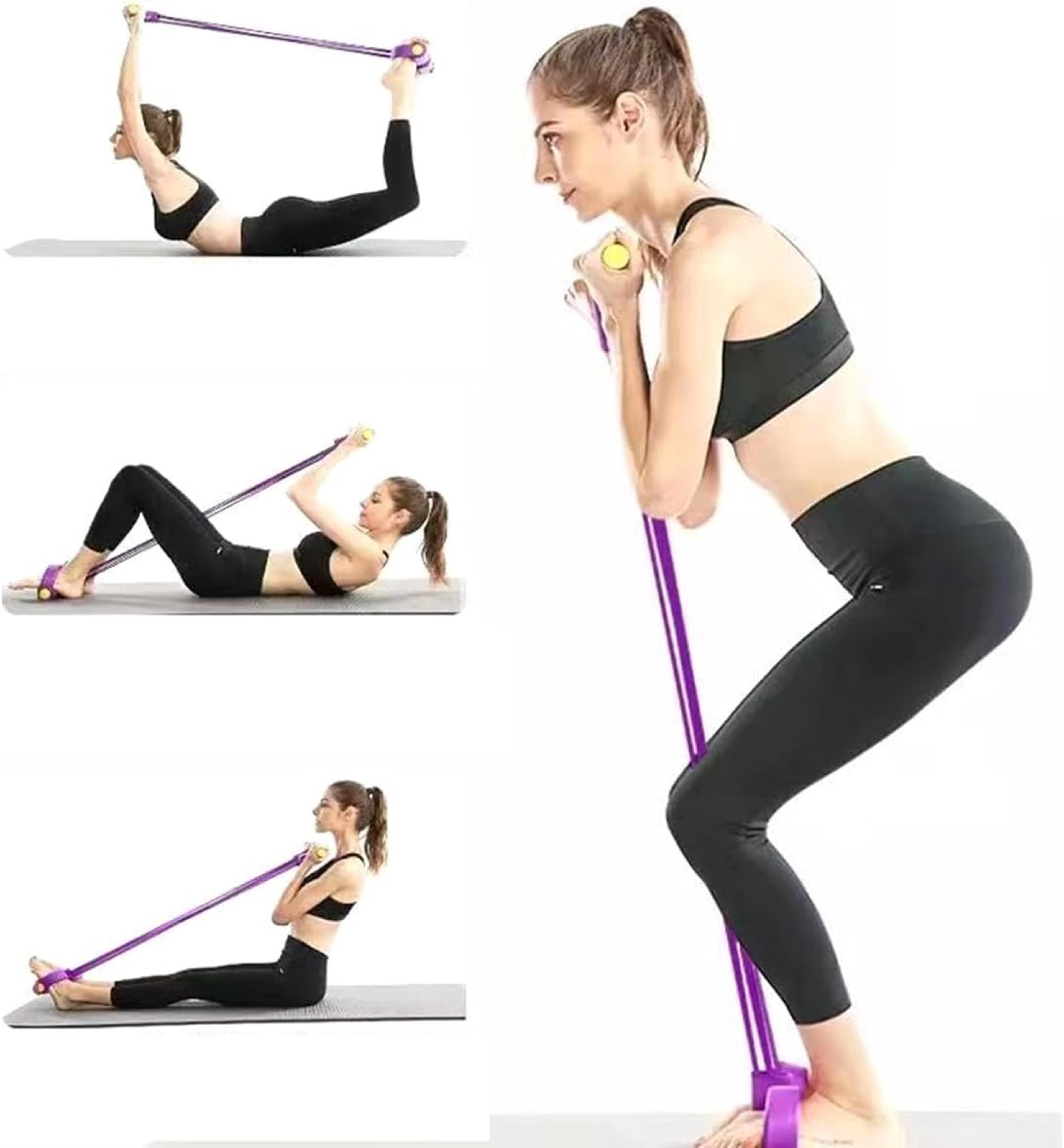 tube resistance bands with pedal handles for full body home workout training
