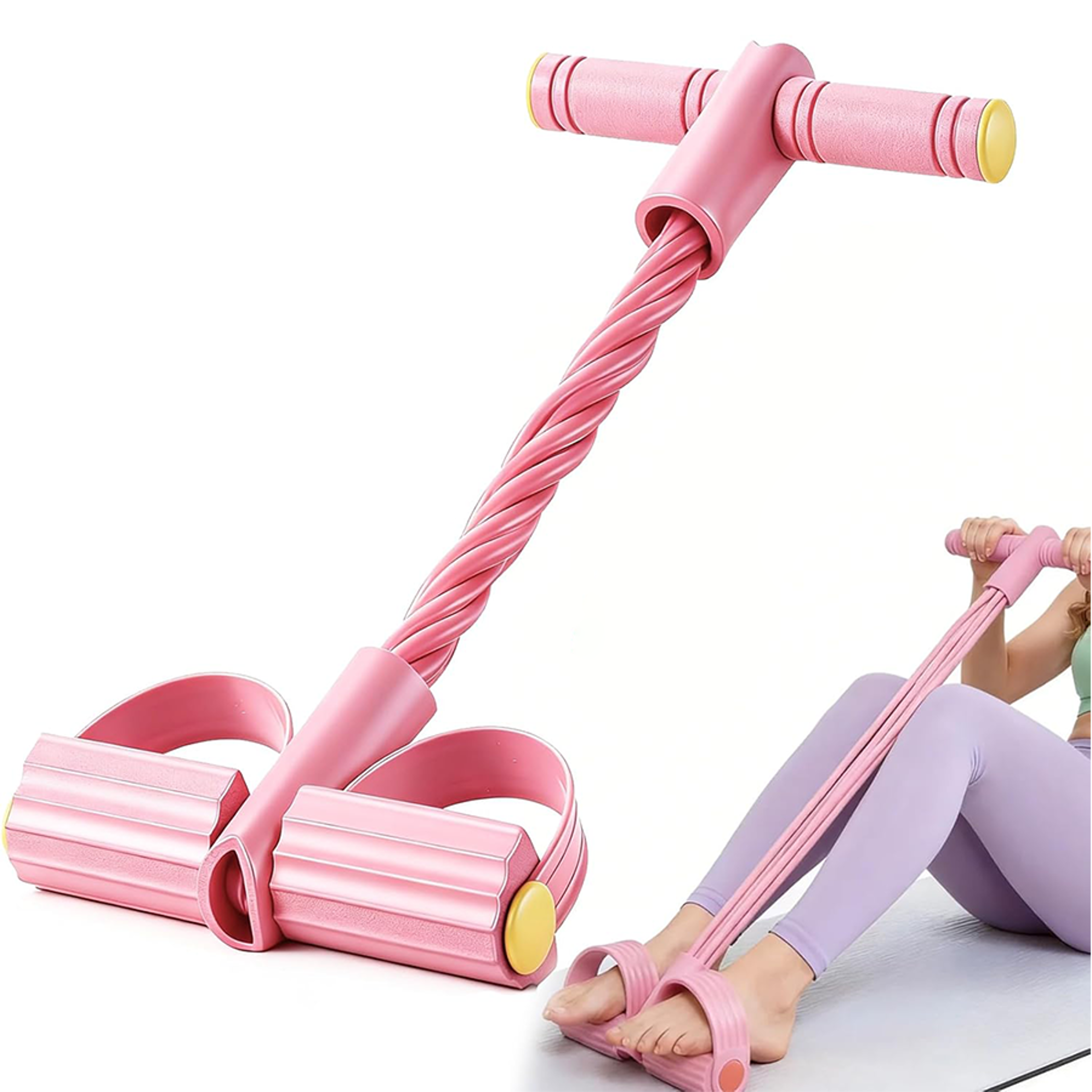 tube pedal resistance bands with handles for home workout full body training