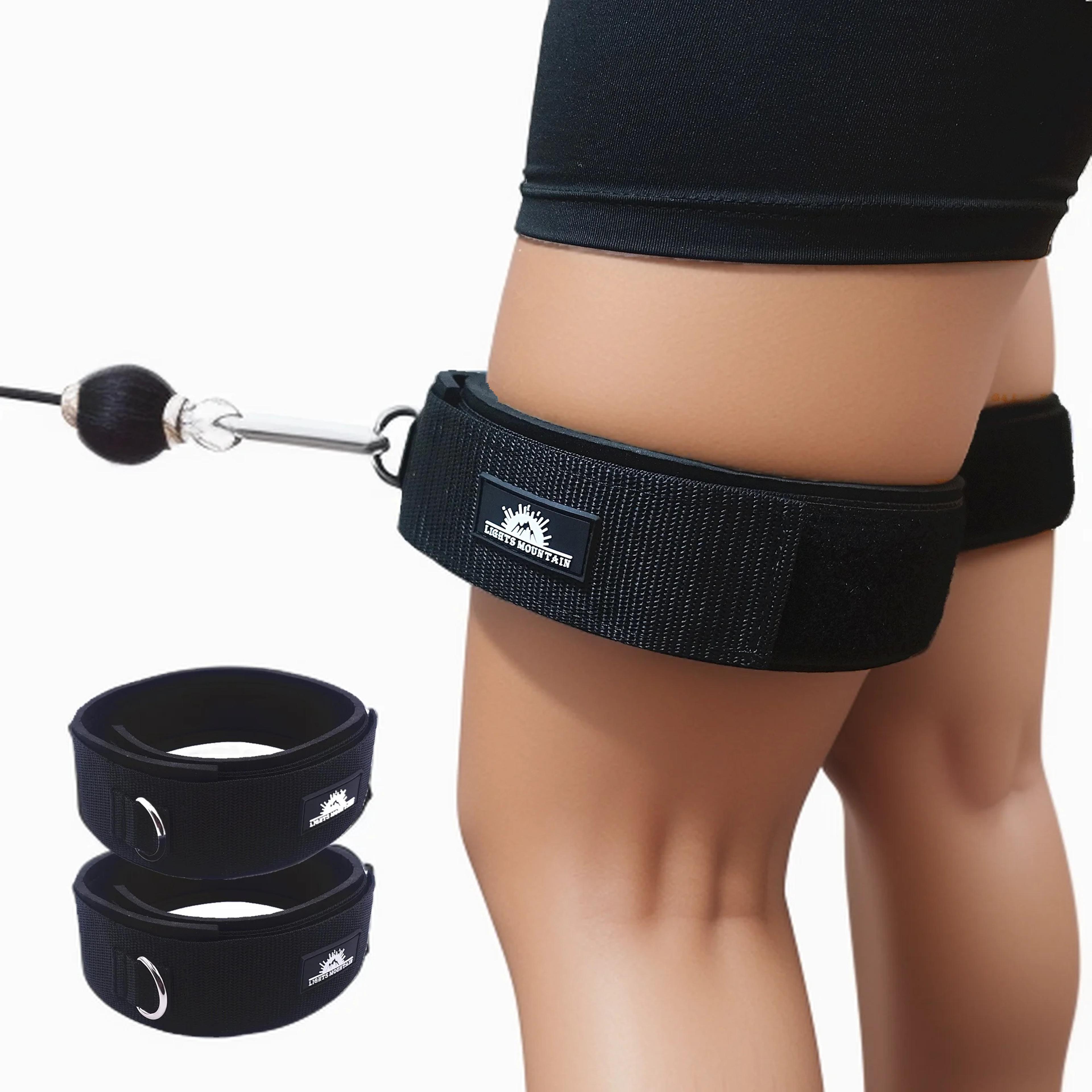 adjustable thigh ankle straps for cable machine glute kickback and leg training