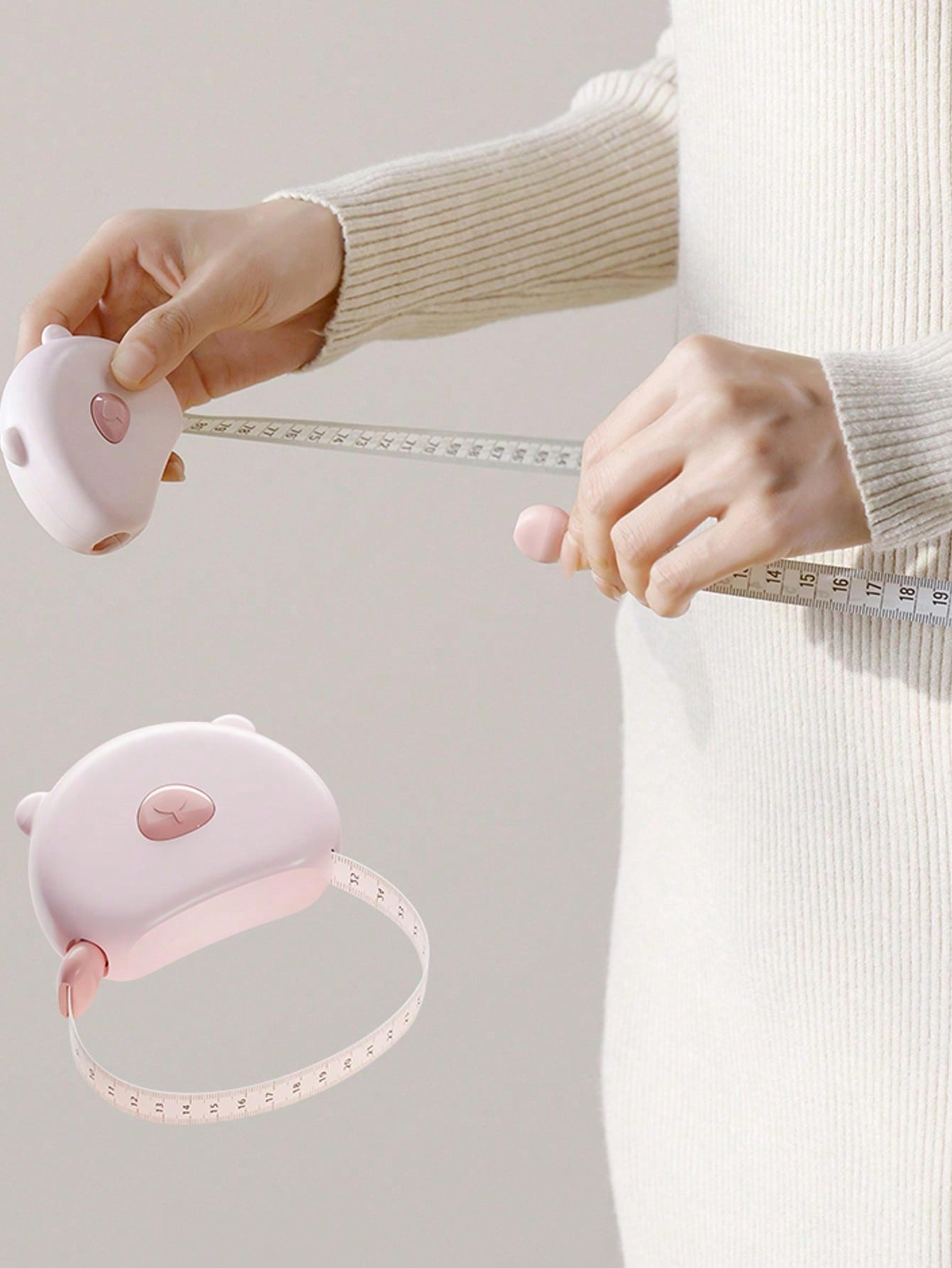 automatic retractable body measuring tape with magnetic lock for waist fitness tracking