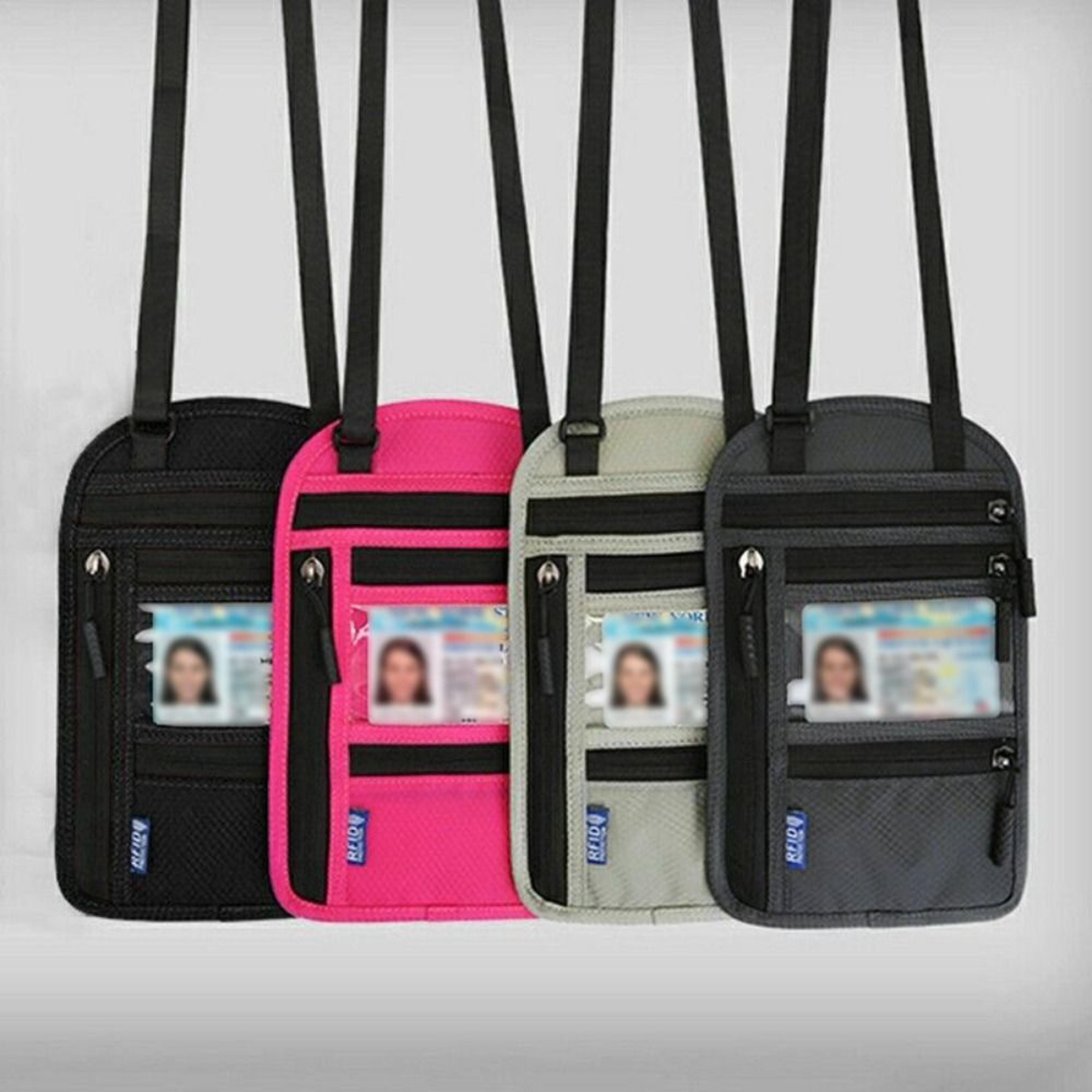rfid blocking travel neck wallet anti theft passport holder with waterproof security pouch