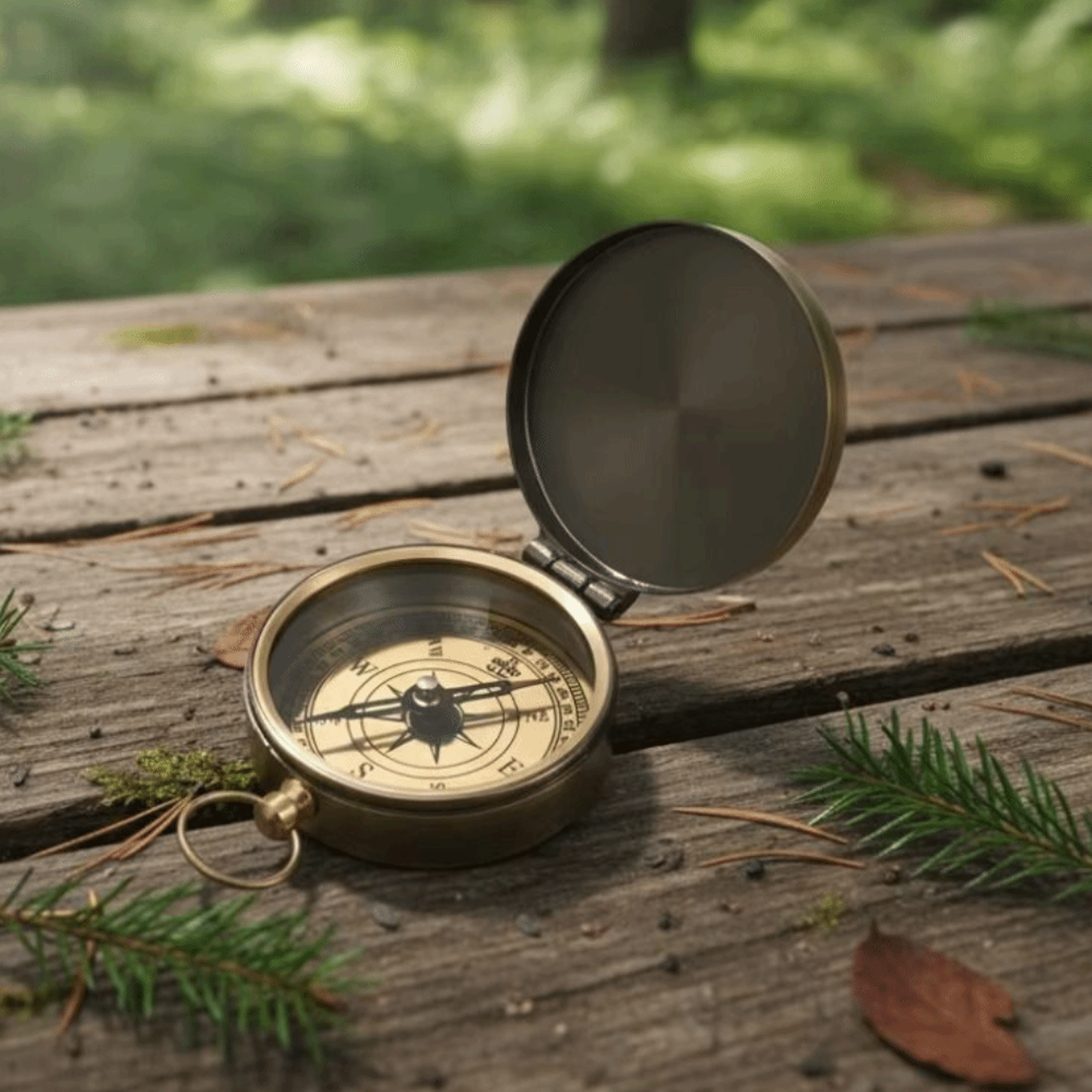 retro flip cover vintage pocket compass for camping and outdoor navigation