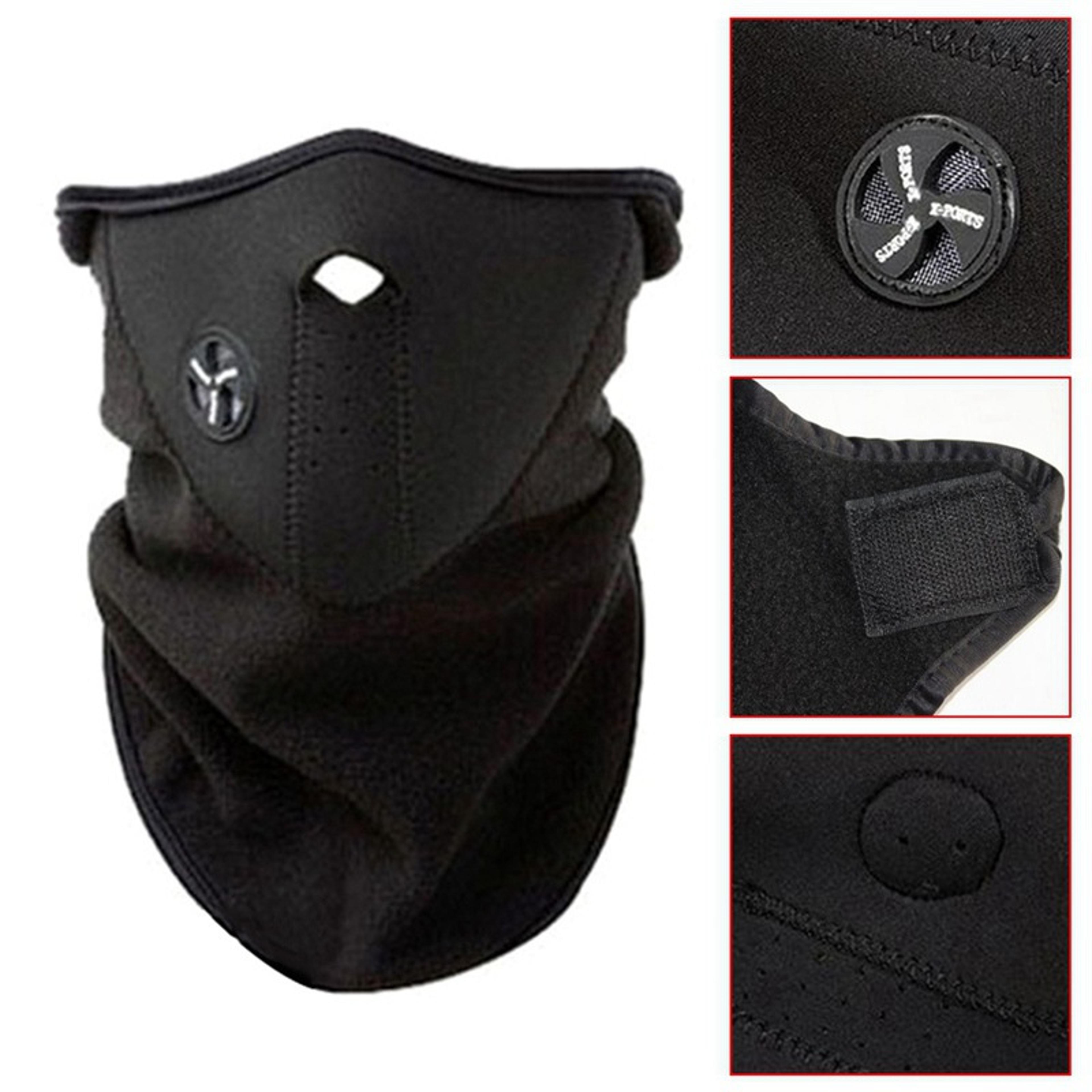 thermal fleece winter cycling mask with windproof breathable face cover