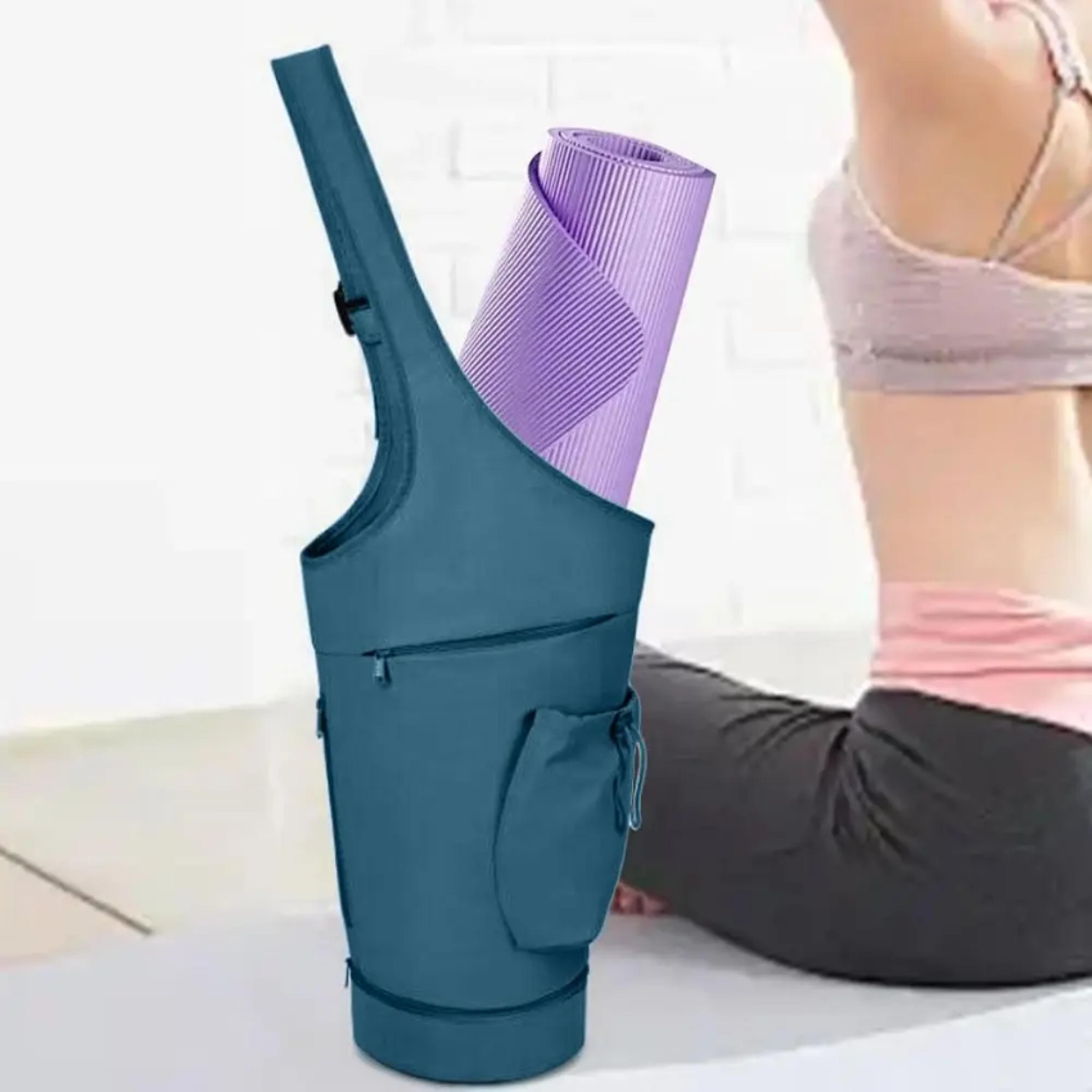 large capacity yoga mat bag waterproof fitness carrier with bottle holder