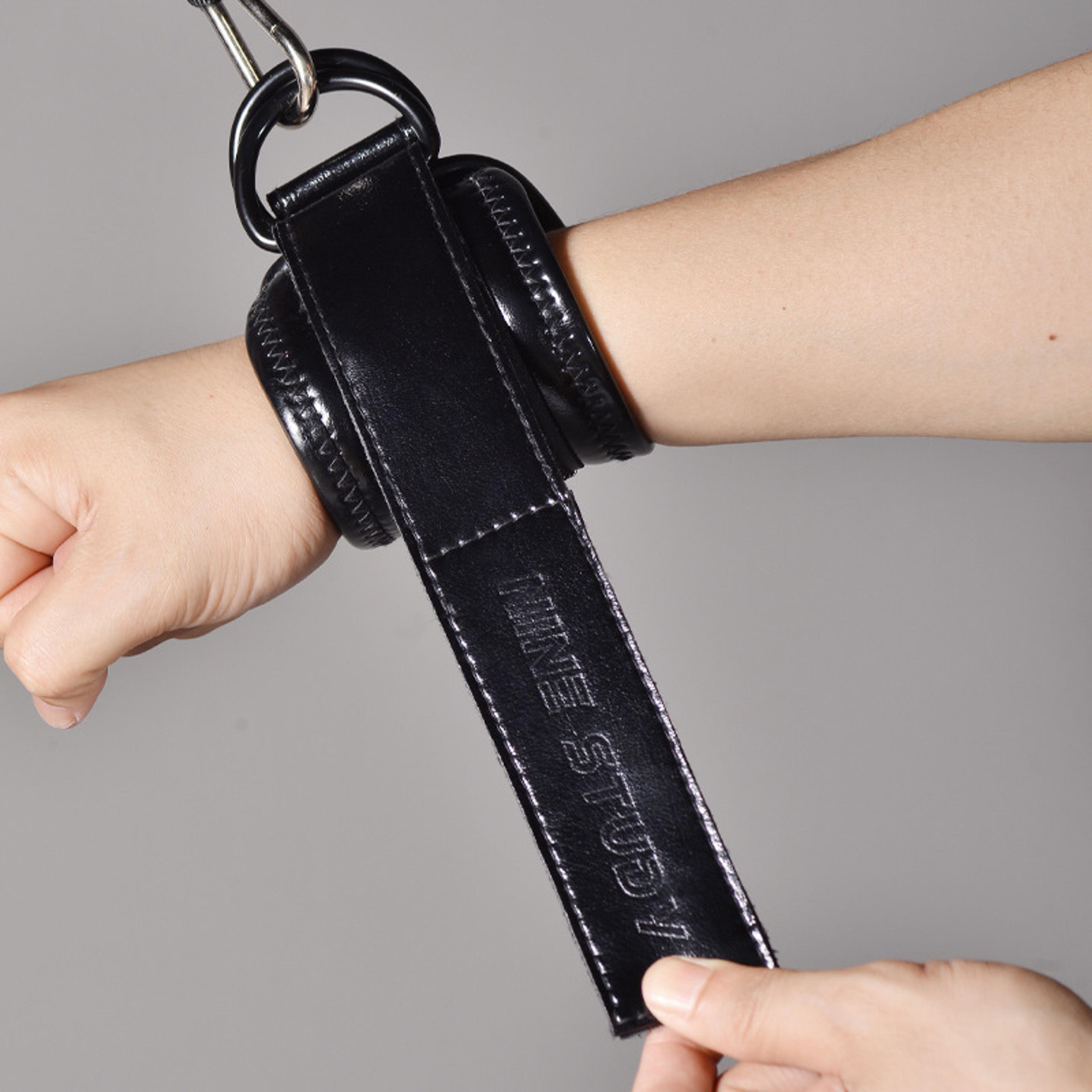 adjustable neoprene wrist cuffs for cable machines strength training and resistance bands