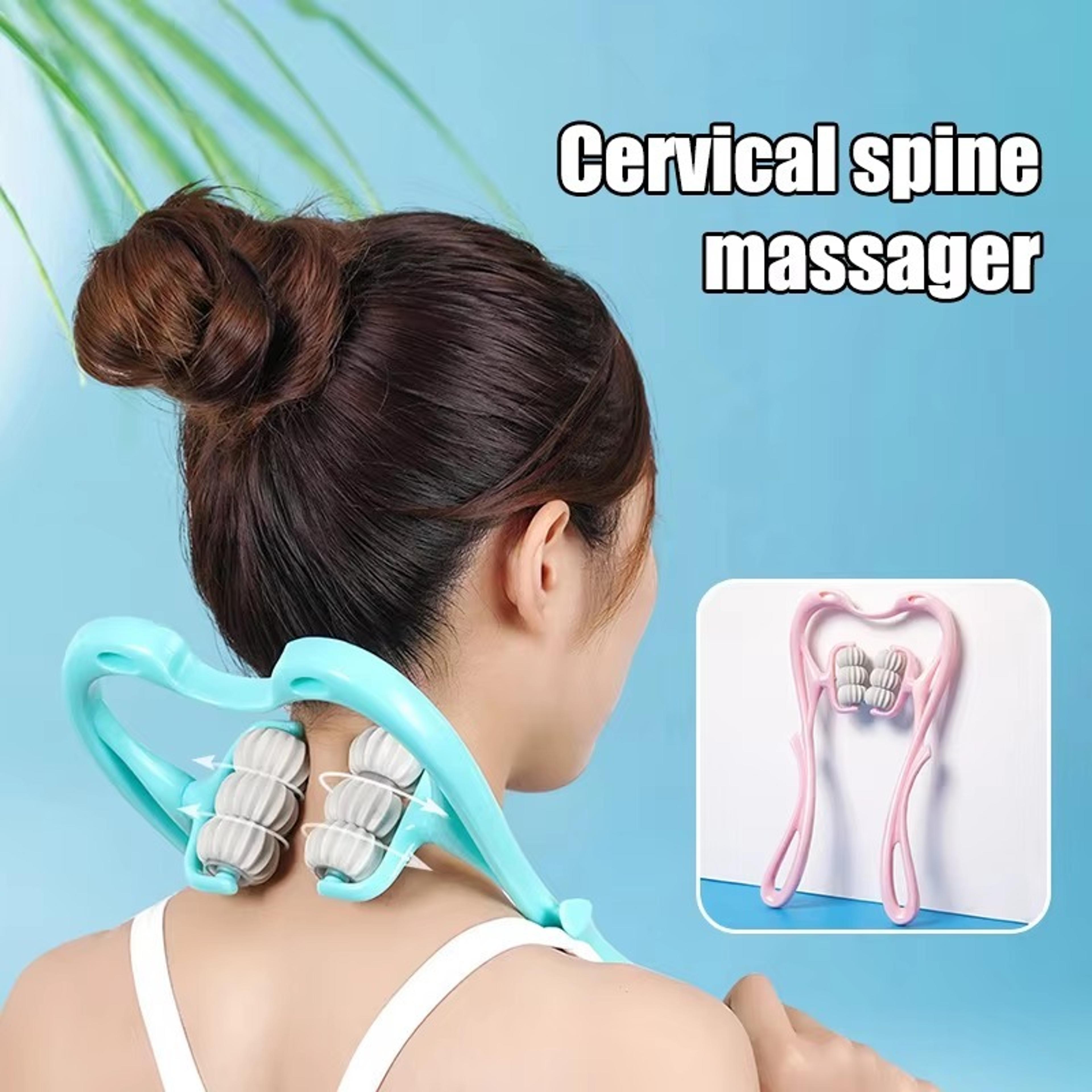 cervical neck massager manual ball kneading roller for shoulder and neck relaxation