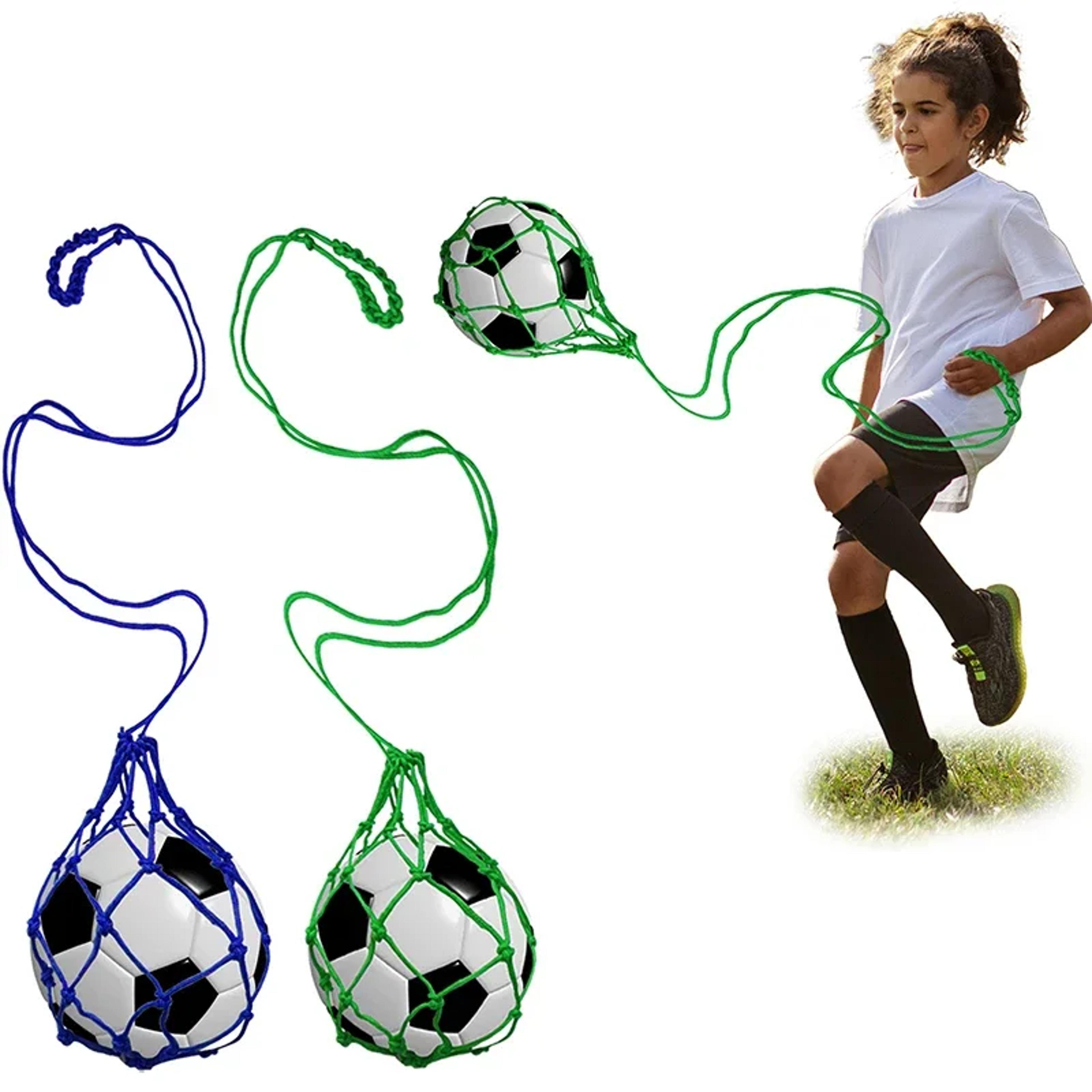 solo soccer kick trainer and portable ball carry net
