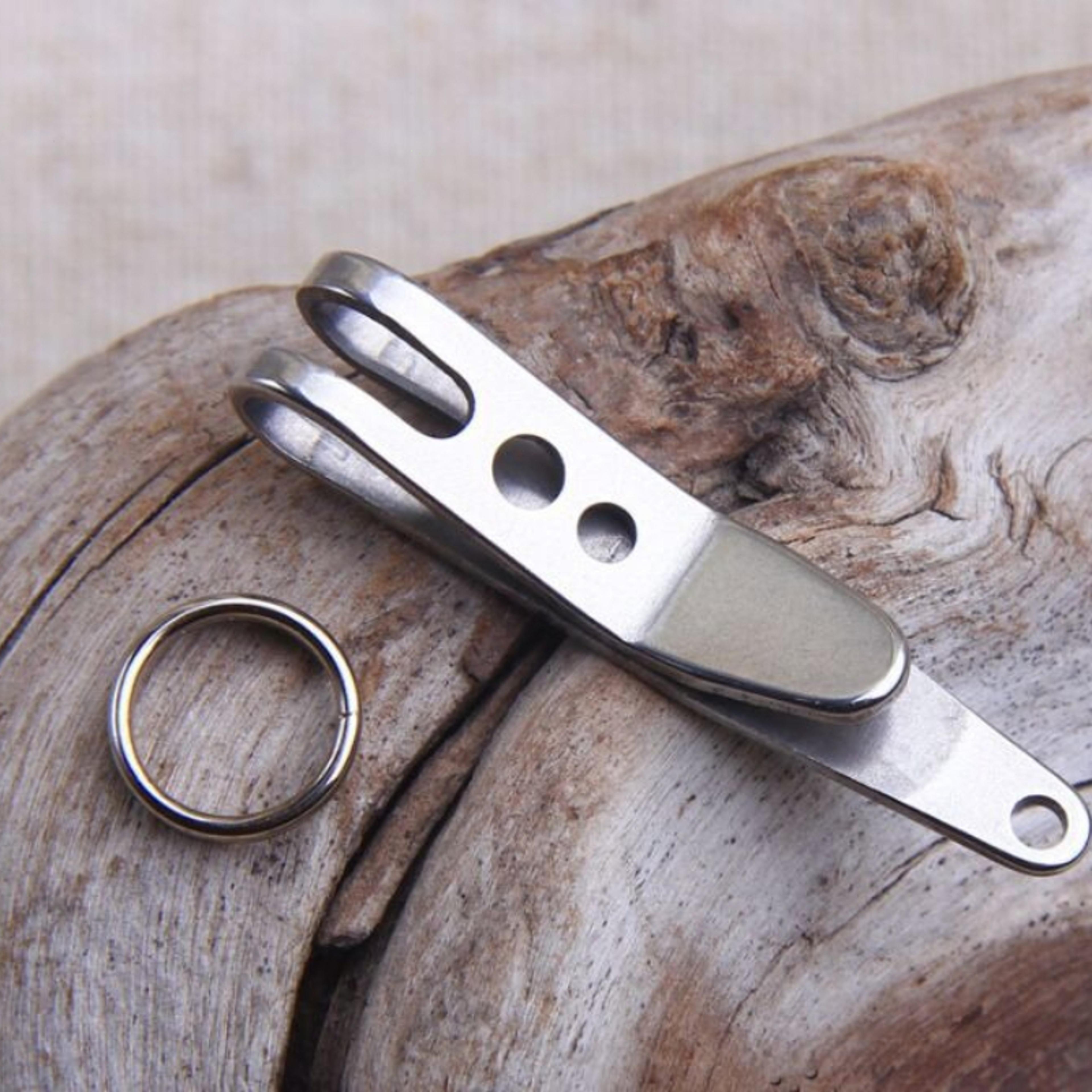 stainless steel edc keychain clip with quick access buckle hook