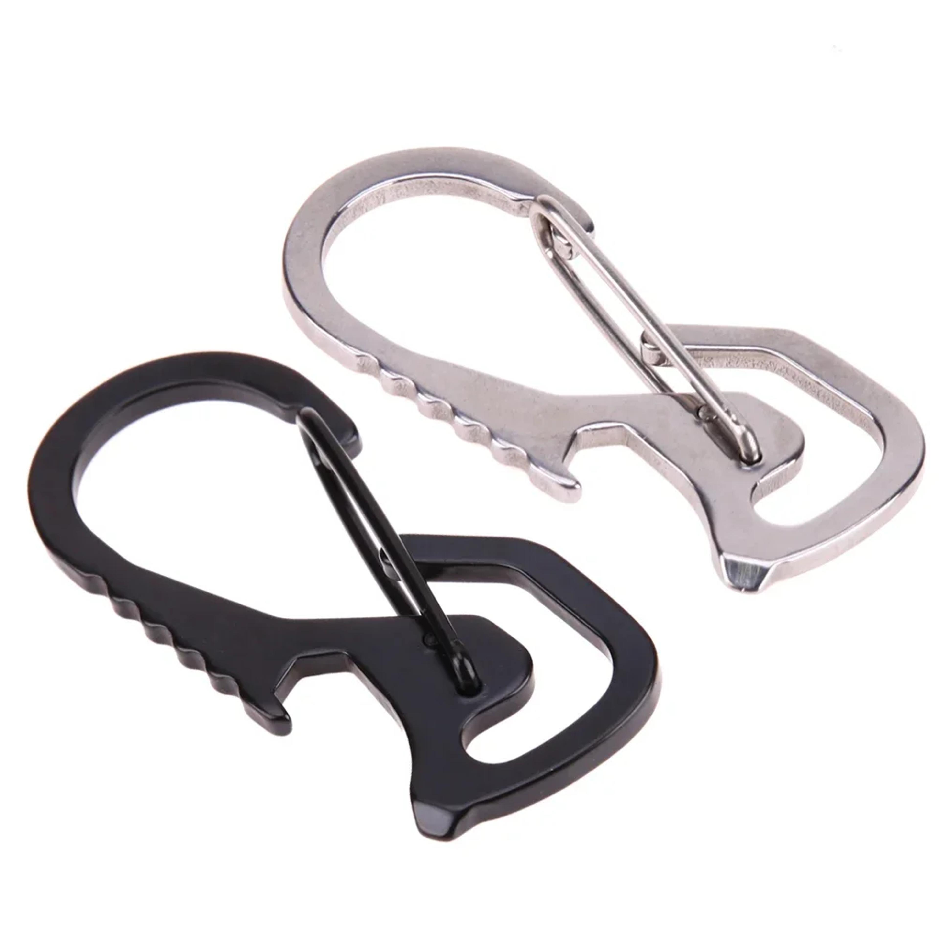 stainless steel carabiner keychain bottle opener multitool
