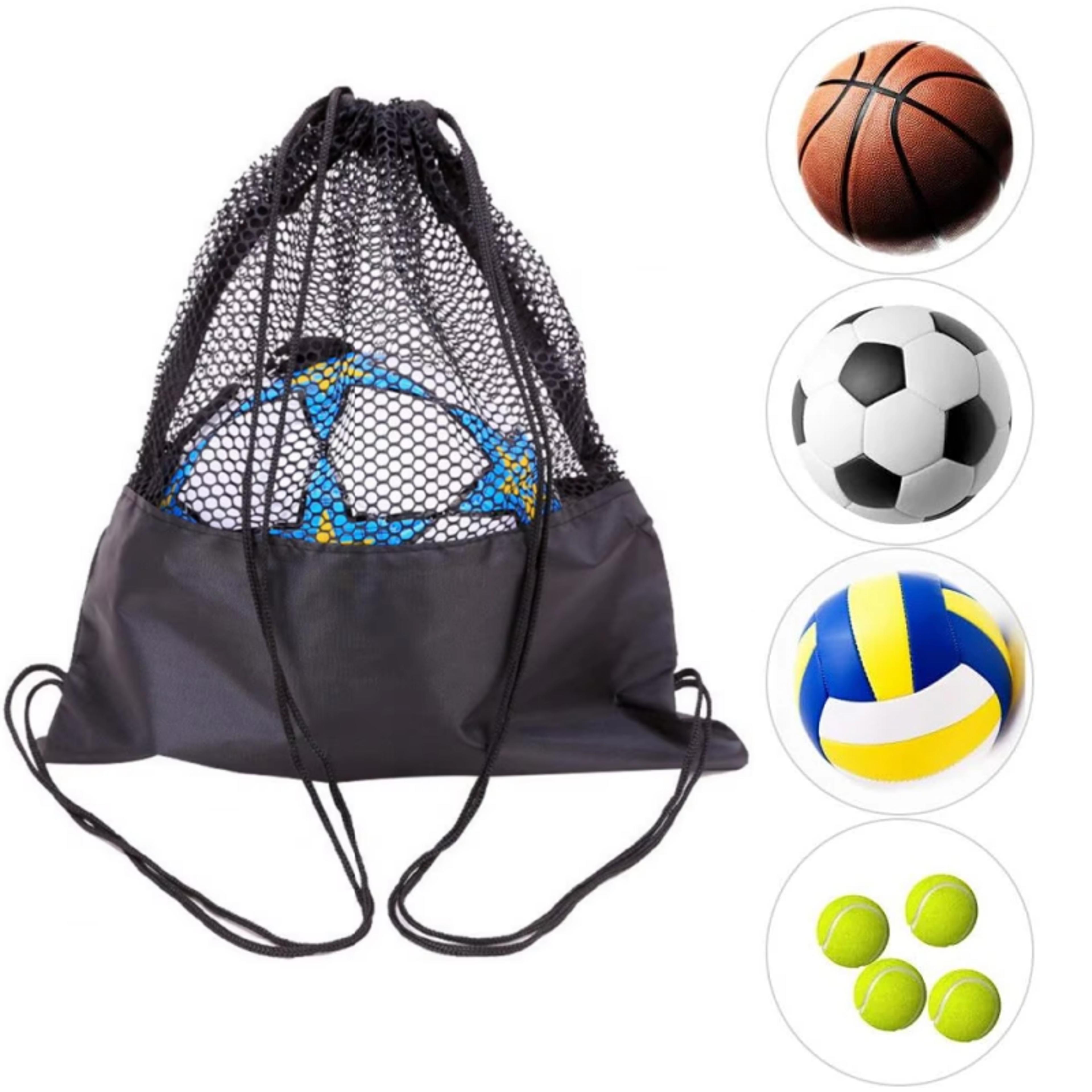 portable mesh drawstring sports backpack bag for balls gym travel and outdoor activities