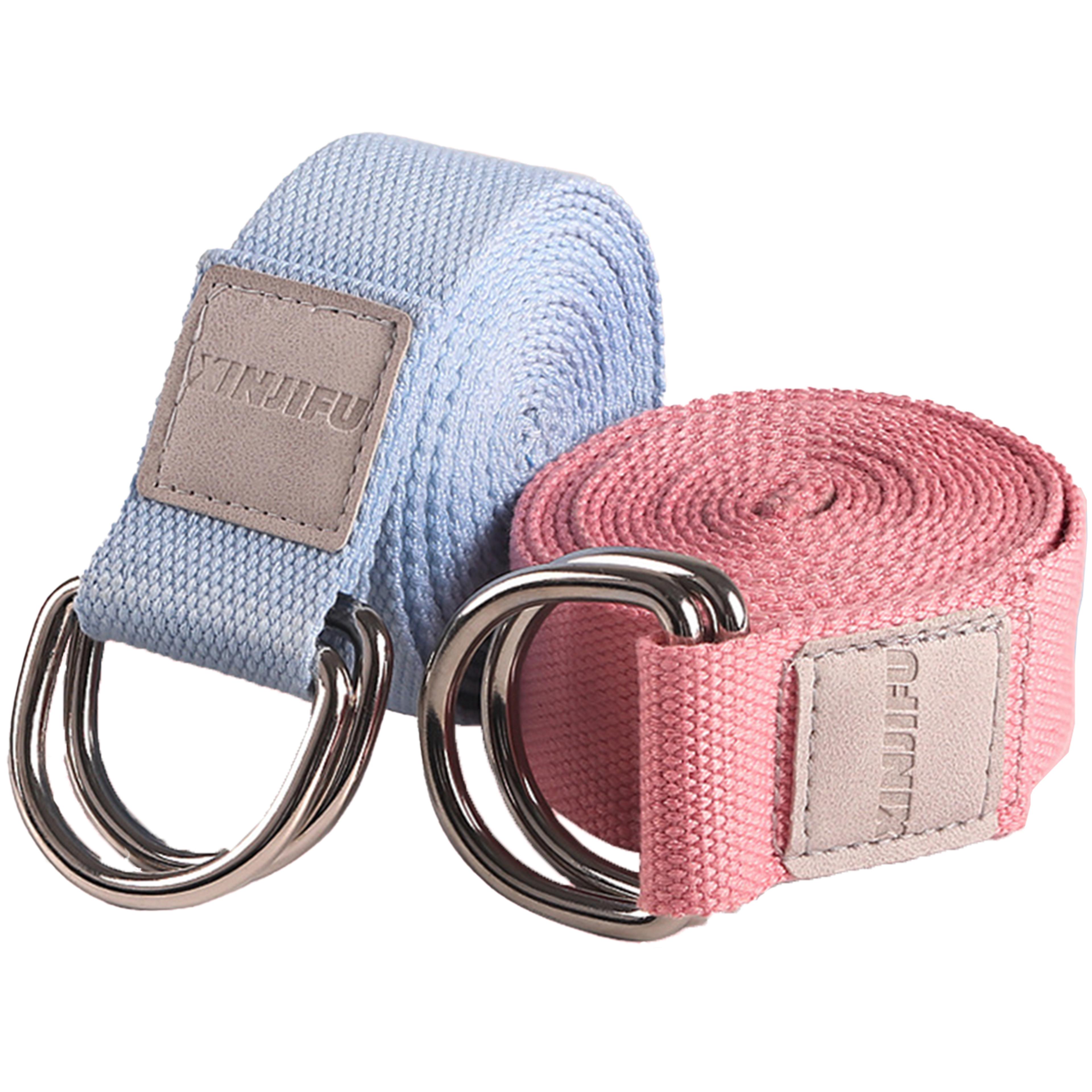 adjustable yoga strap stretching band with d ring buckle for yoga pilates fitness