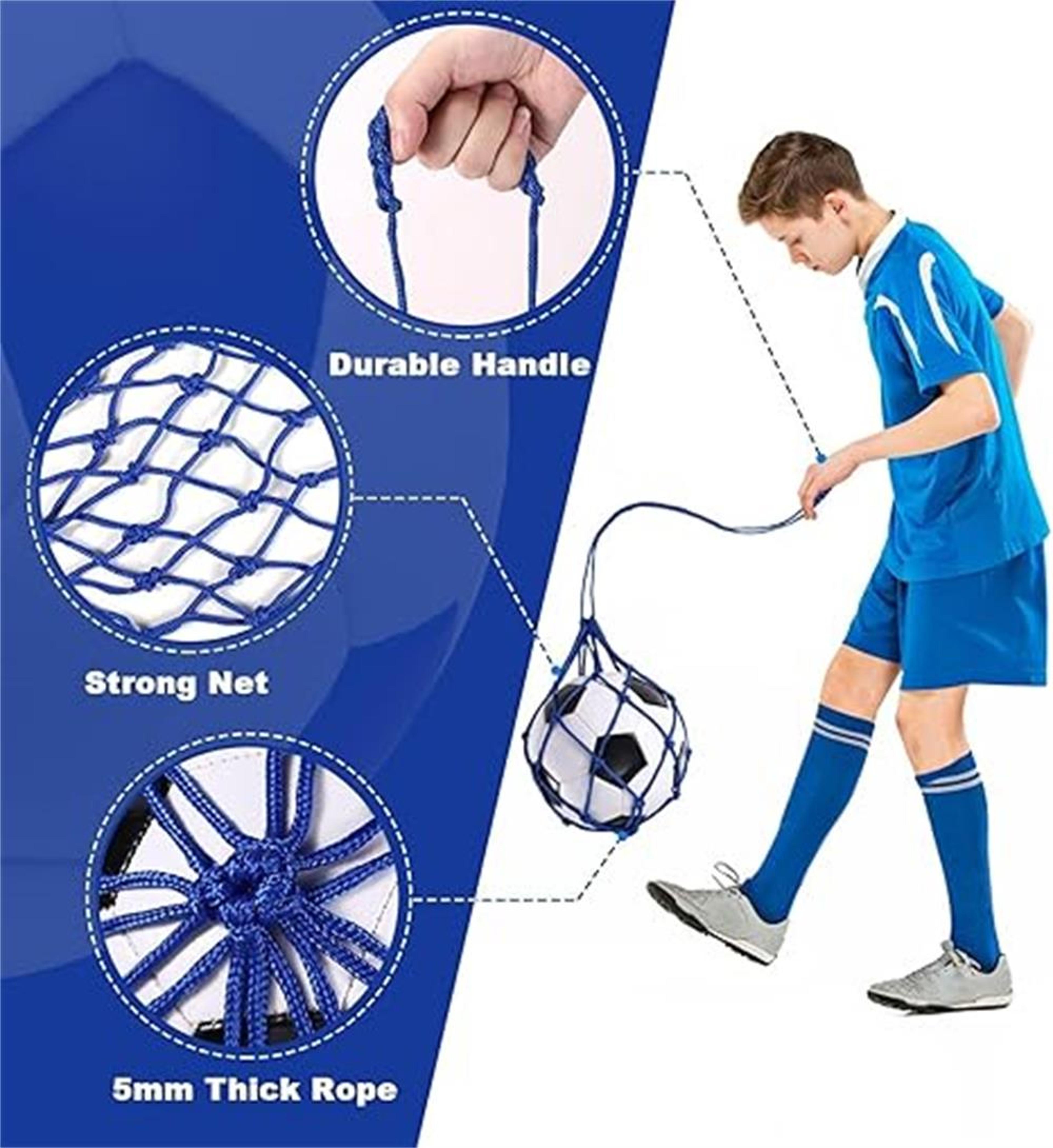youth football self trainer kick net portable soccer rebounder training bag
