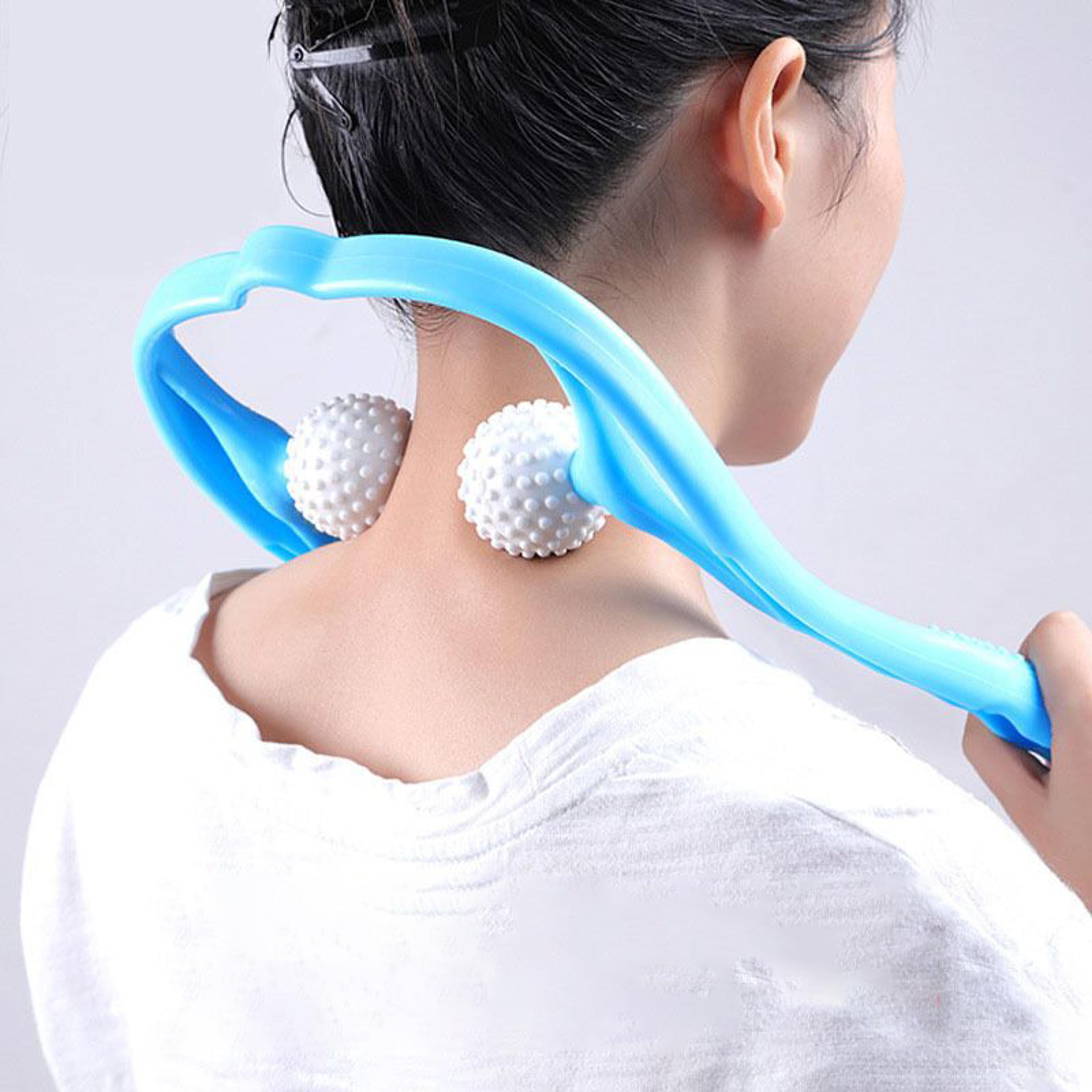 manual neck massager dual ball cervical spine relief tool