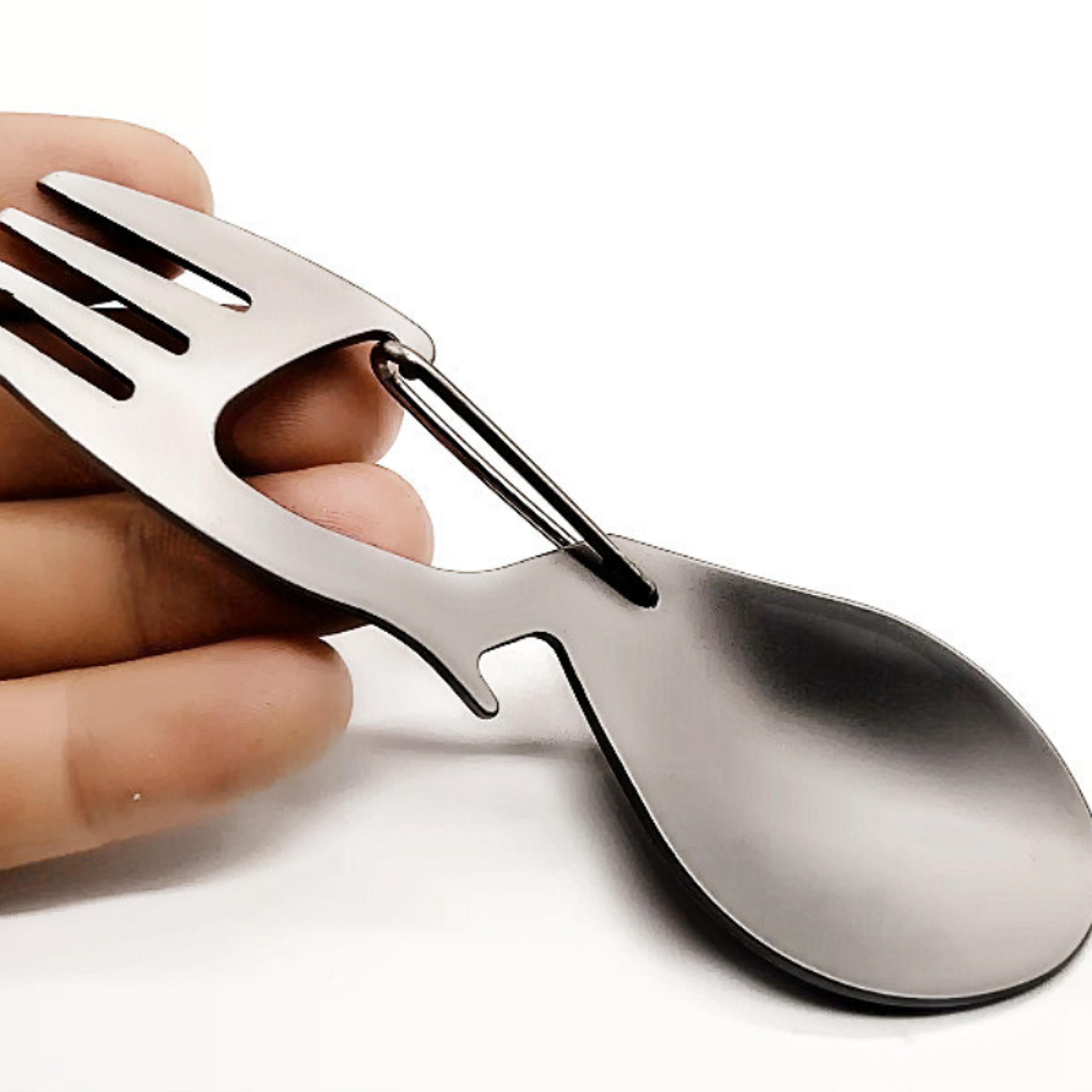 pure titanium camping spoon fork lightweight outdoor utensil for hiking travel