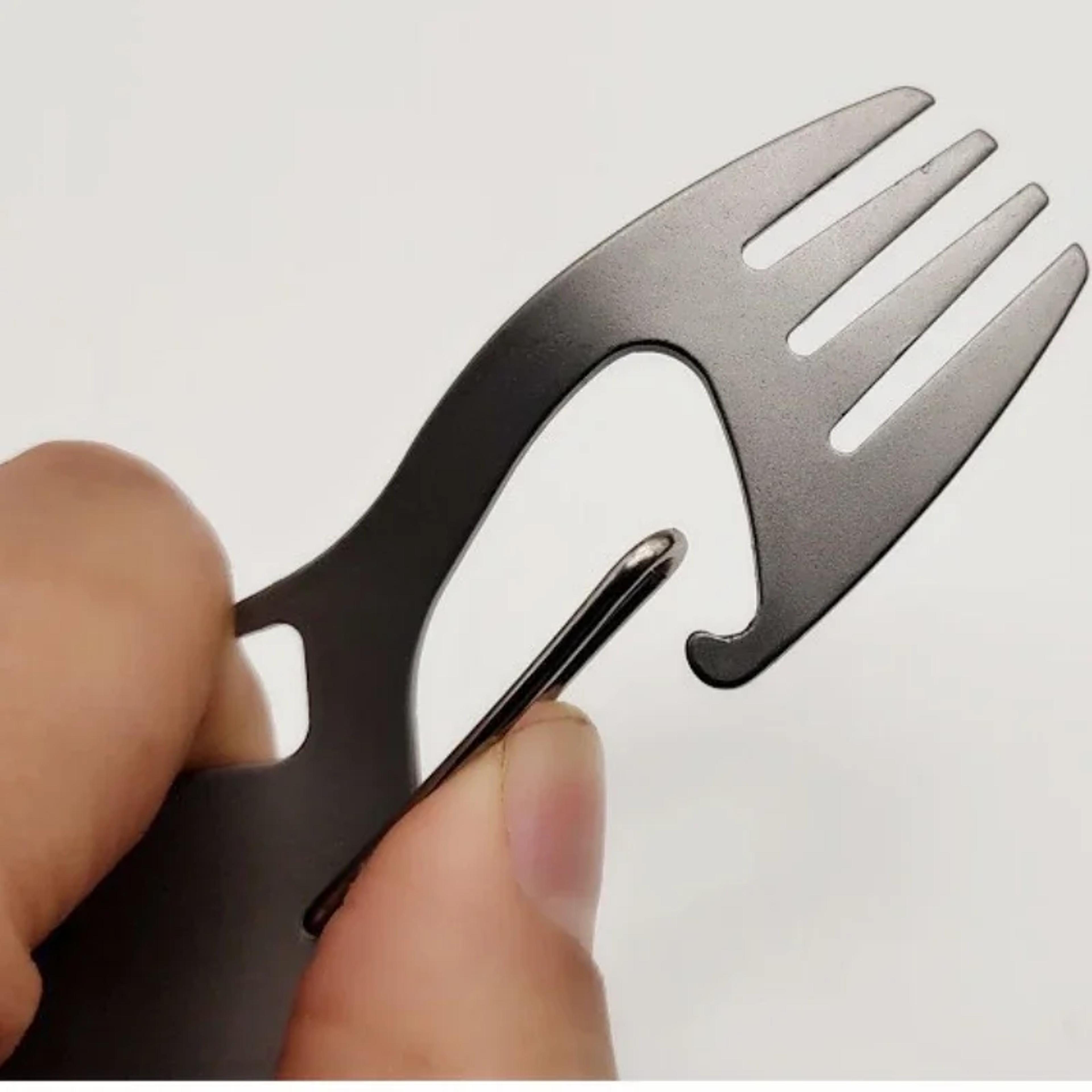 titanium camping spoon fork lightweight outdoor spork for hiking and travel