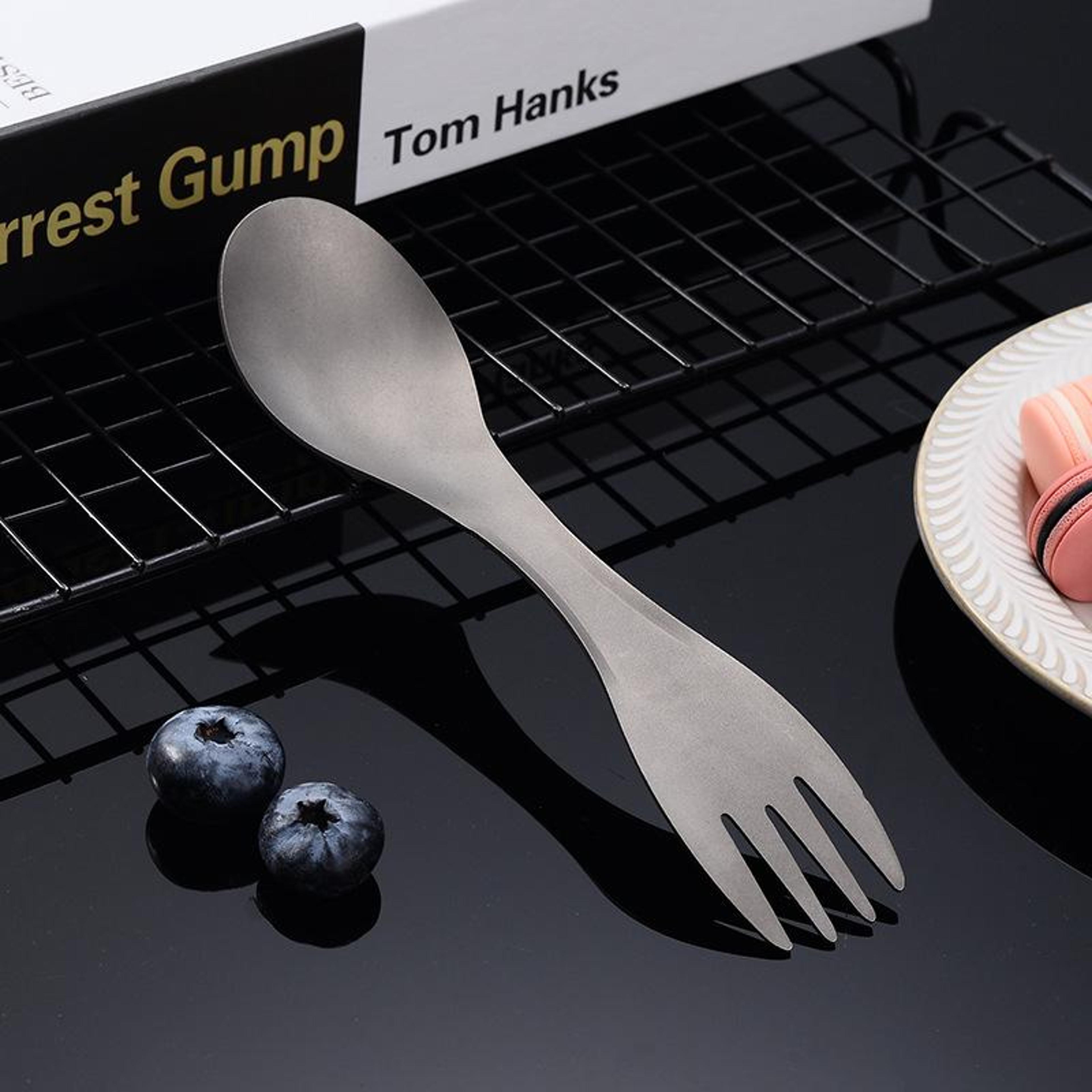 portable stainless steel camping spork with spoon fork and bottle opener for hiking outdoor trips