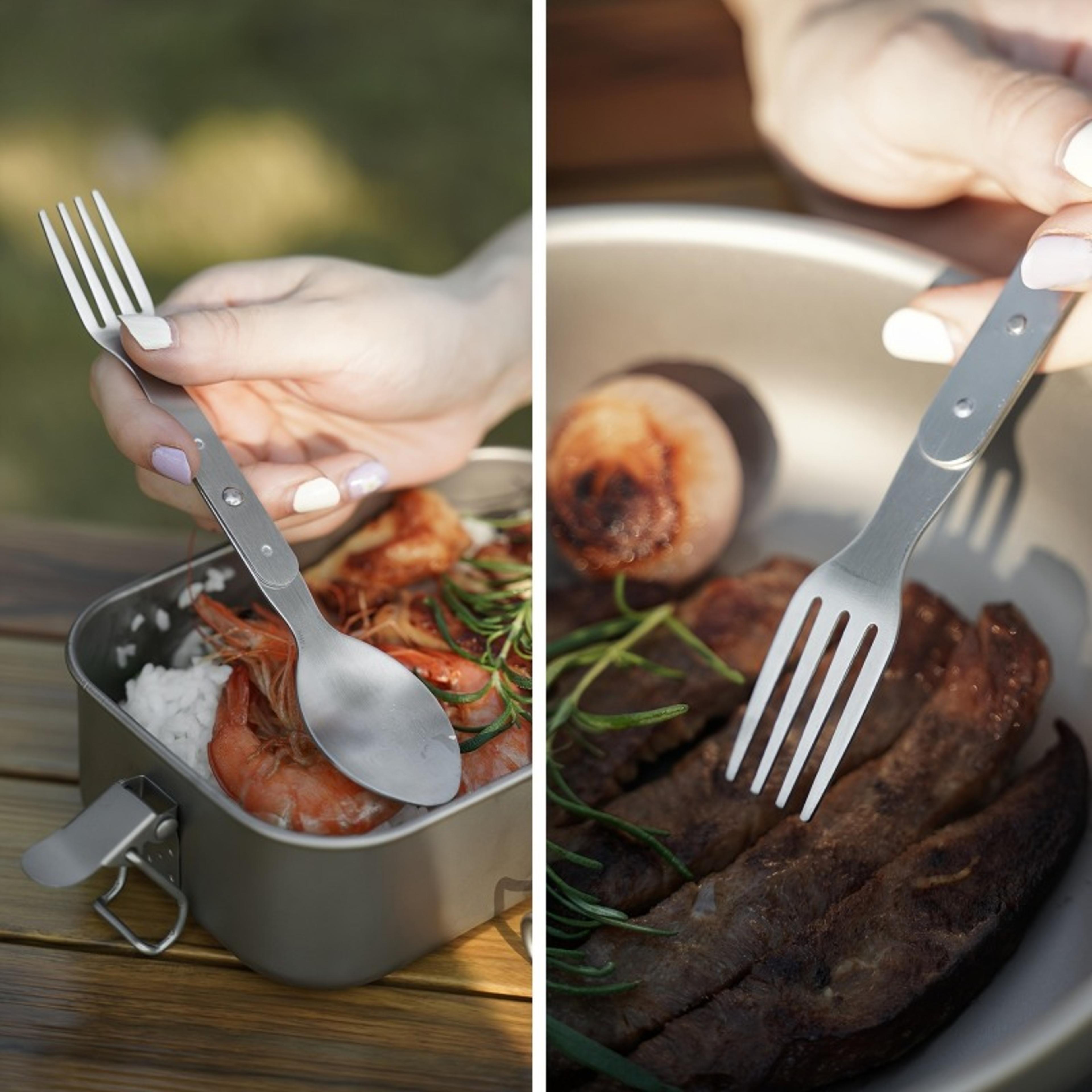 folding spork portable camping utensil spoon fork for hiking and backpacking