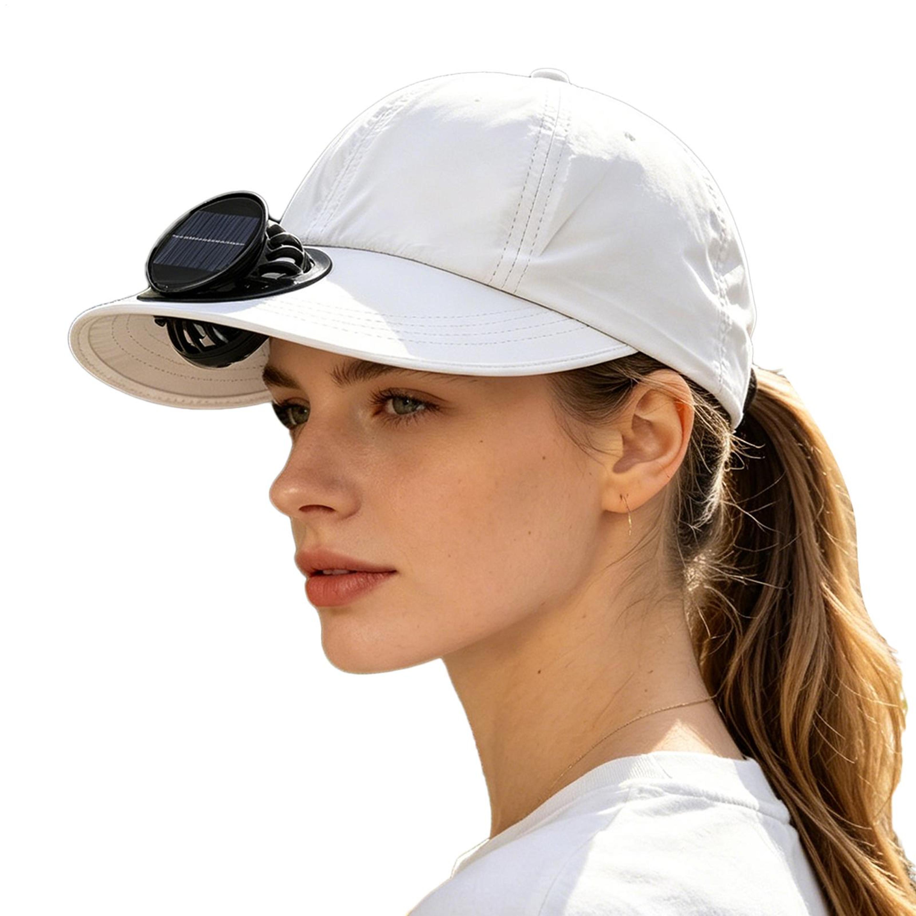 rechargeable fan hat solar powered cooling sun hat for outdoor