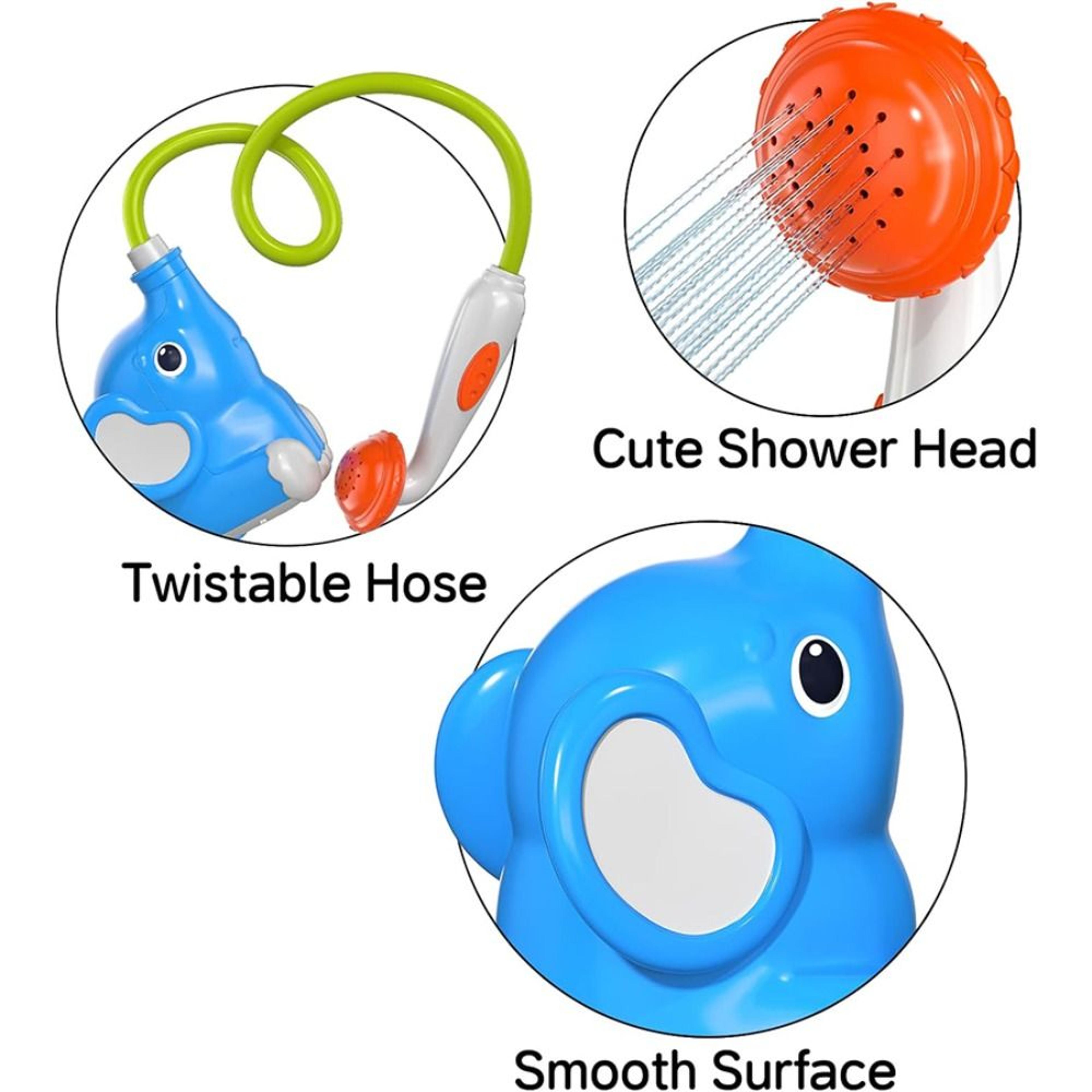 cute elephant bath shower head for toddlers with rotating spray water fun