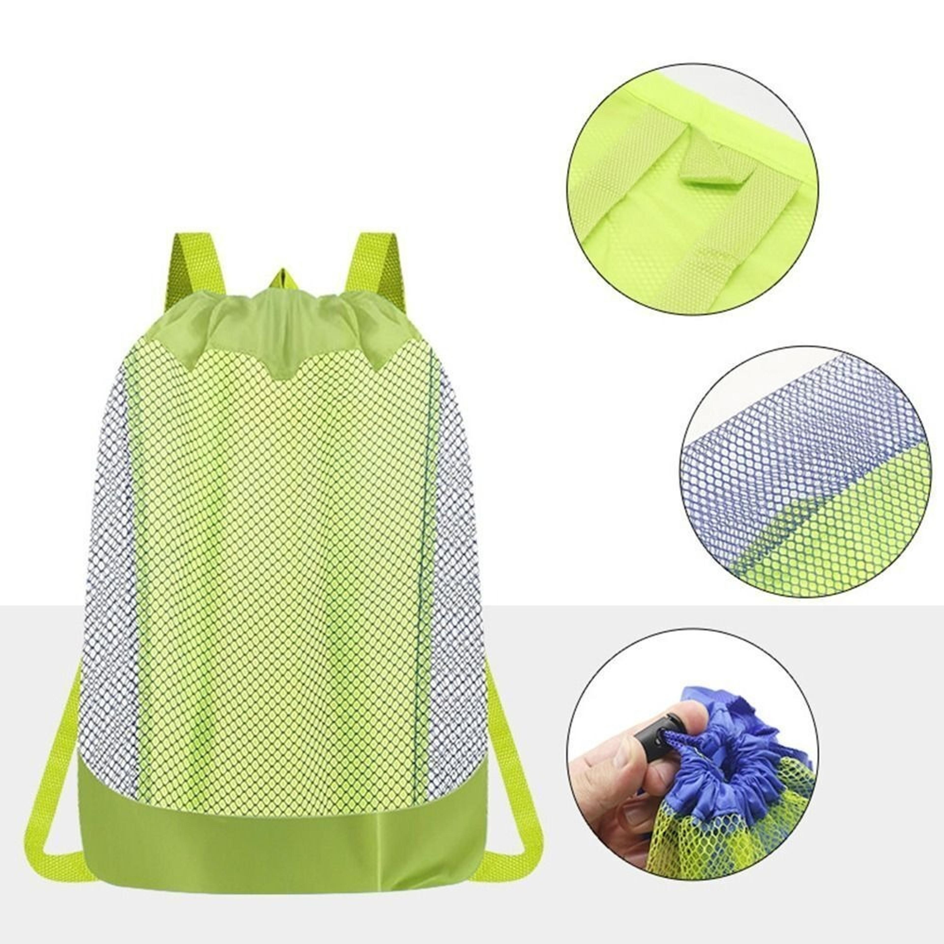 portable mesh swimming backpack large capacity beach storage bag