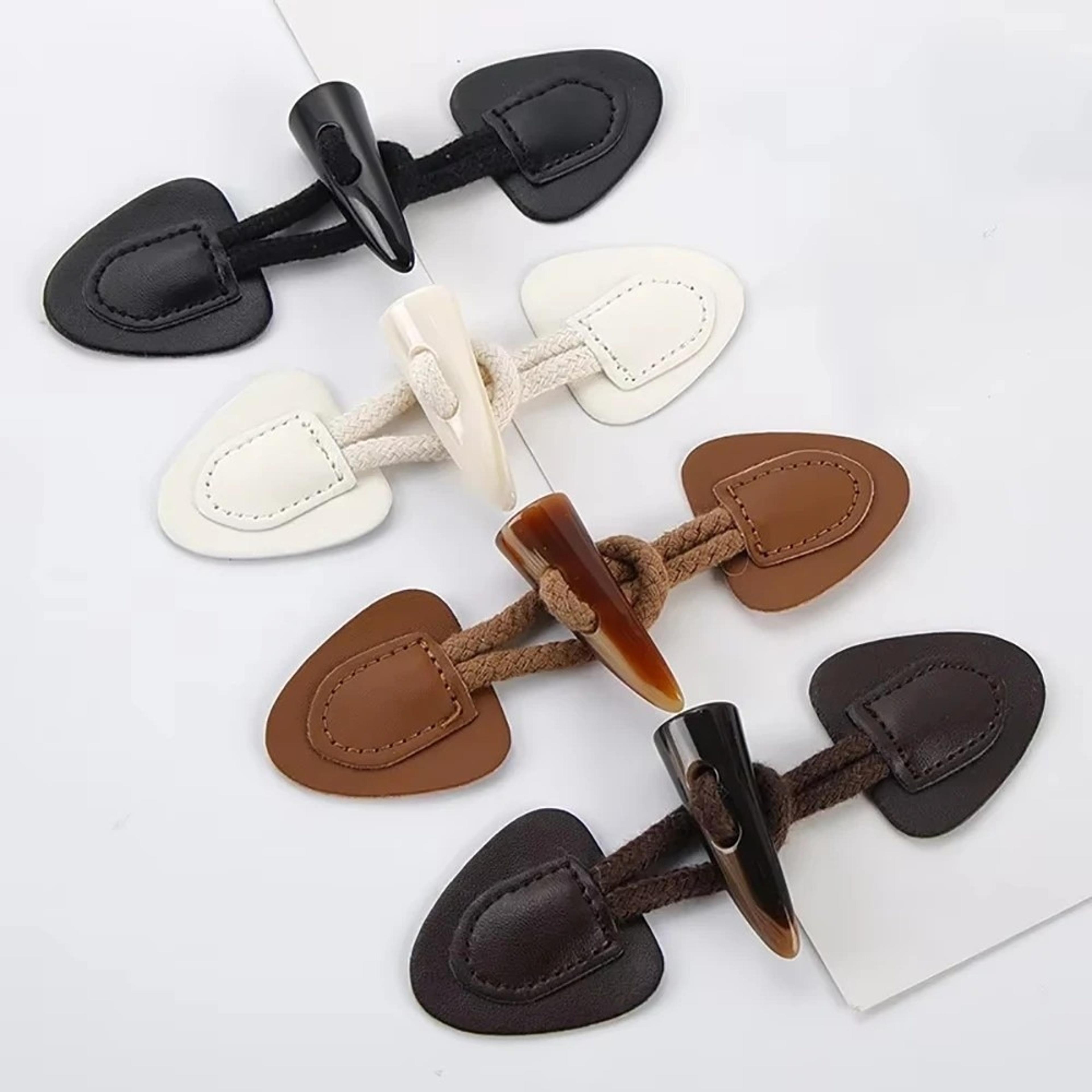 vintage horn buckle pu leather fastener buttons for coats jackets and diy crafts