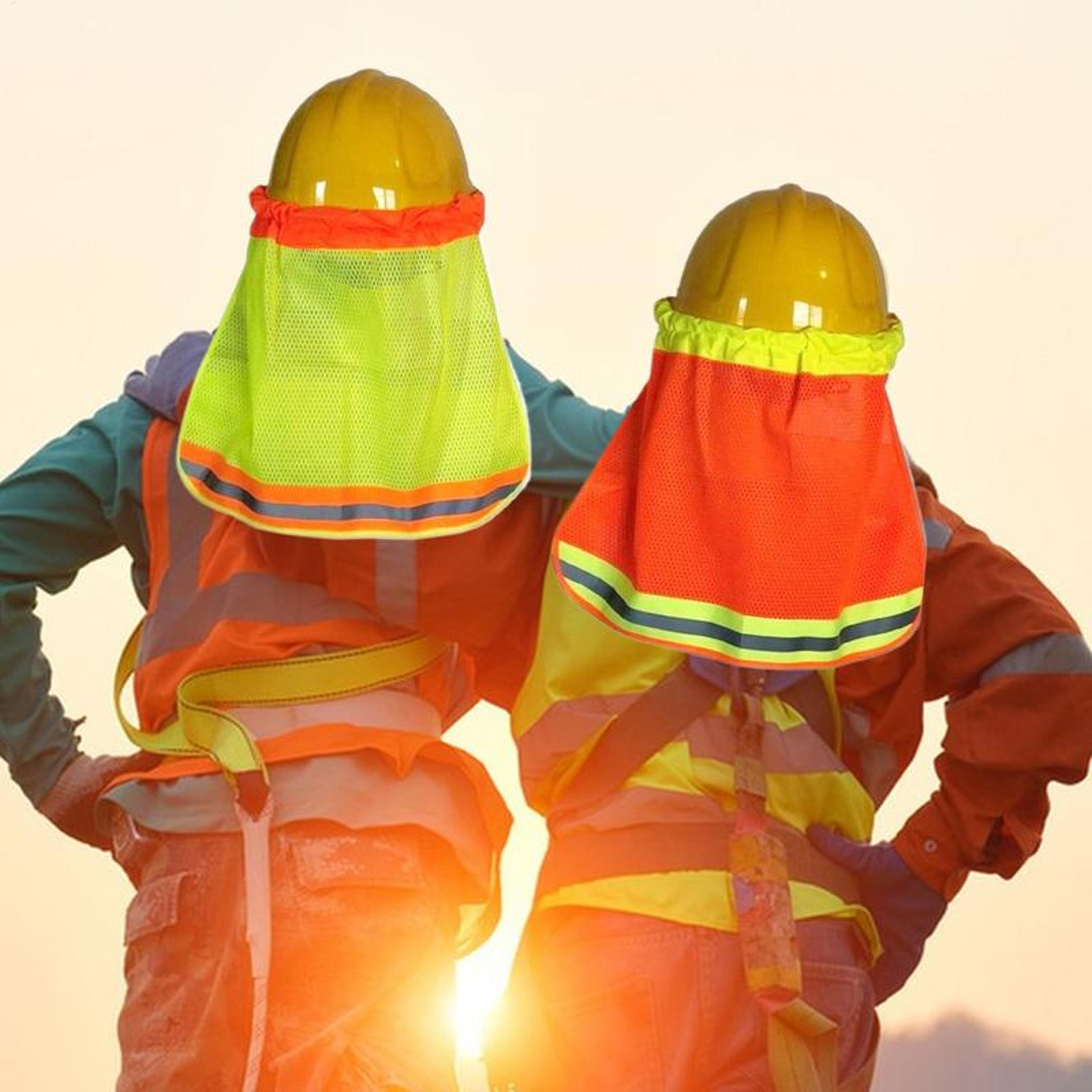 reflective hard hat sun shade with breathable neck shield