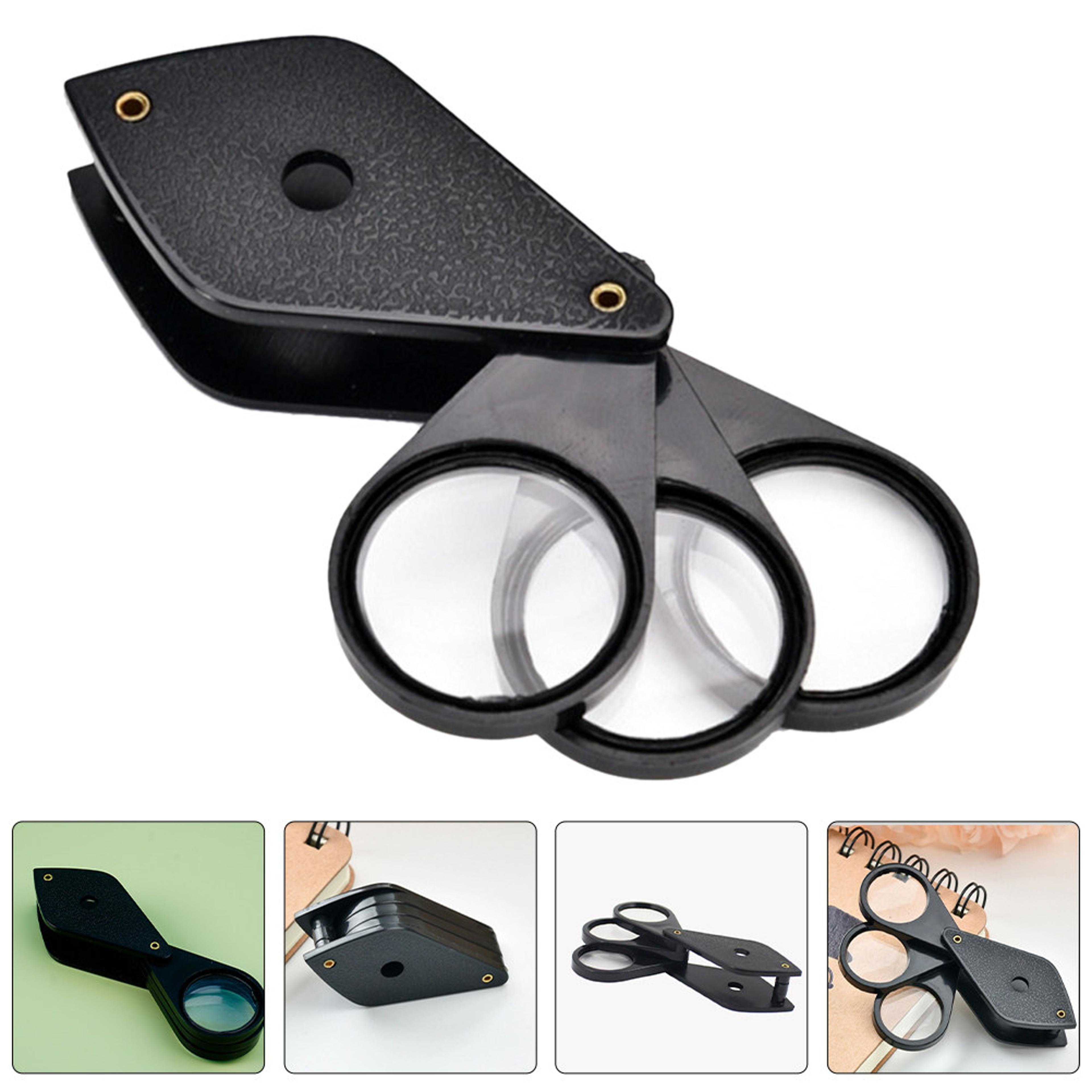 folding pocket magnifying glass for reading and detail inspection