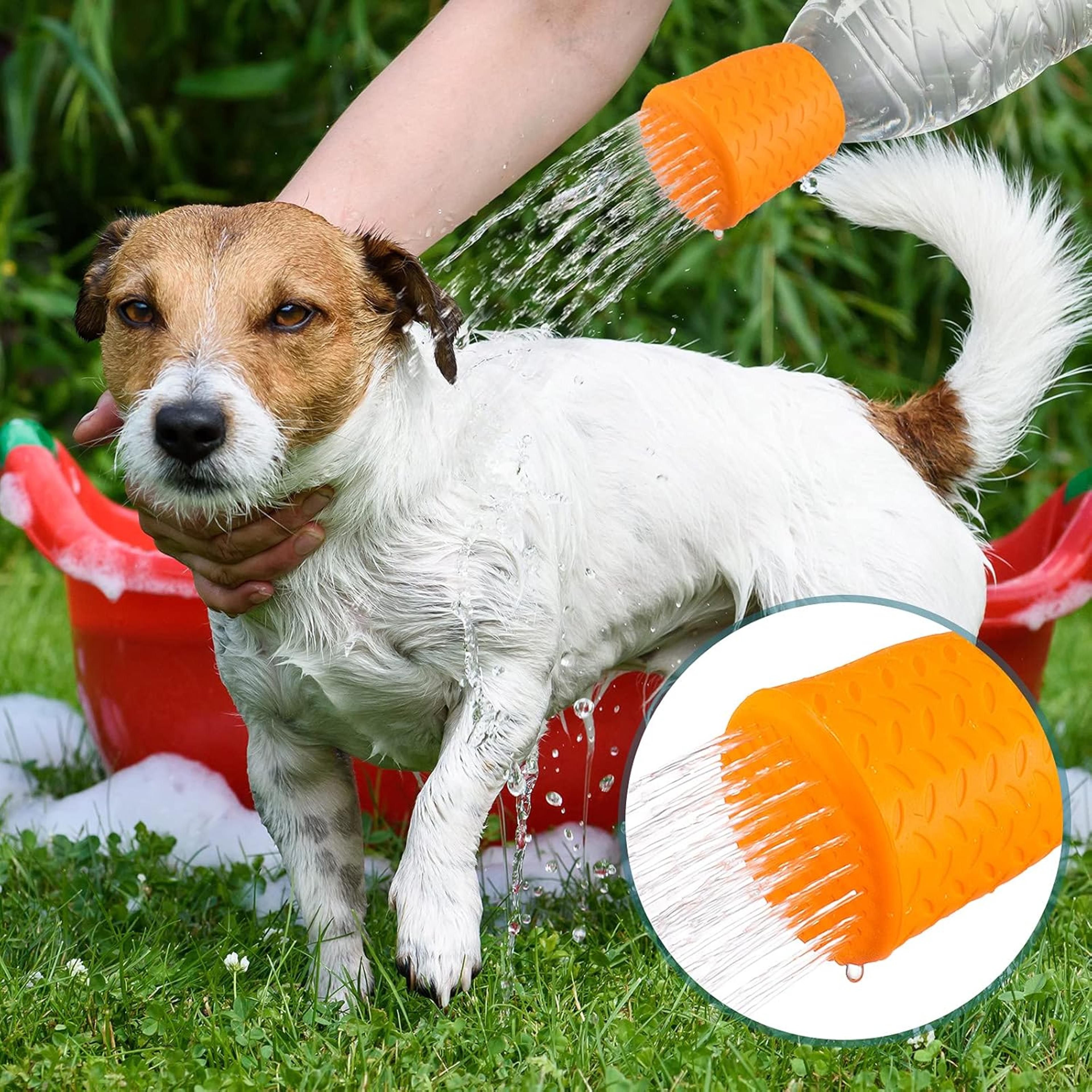 portable silicone pet shower head and dog bath sprayer