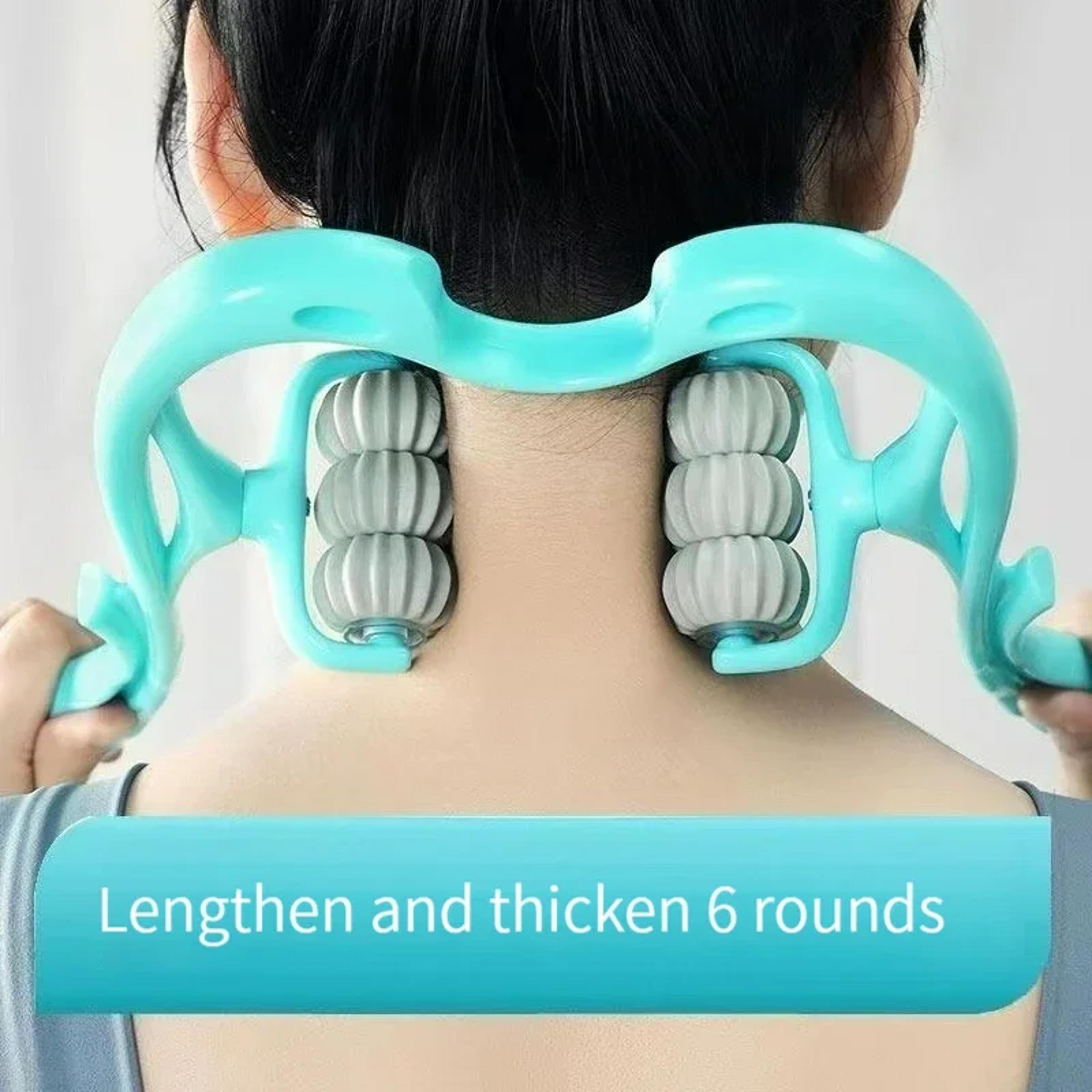 six wheel manual neck massager for deep tissue muscle relief