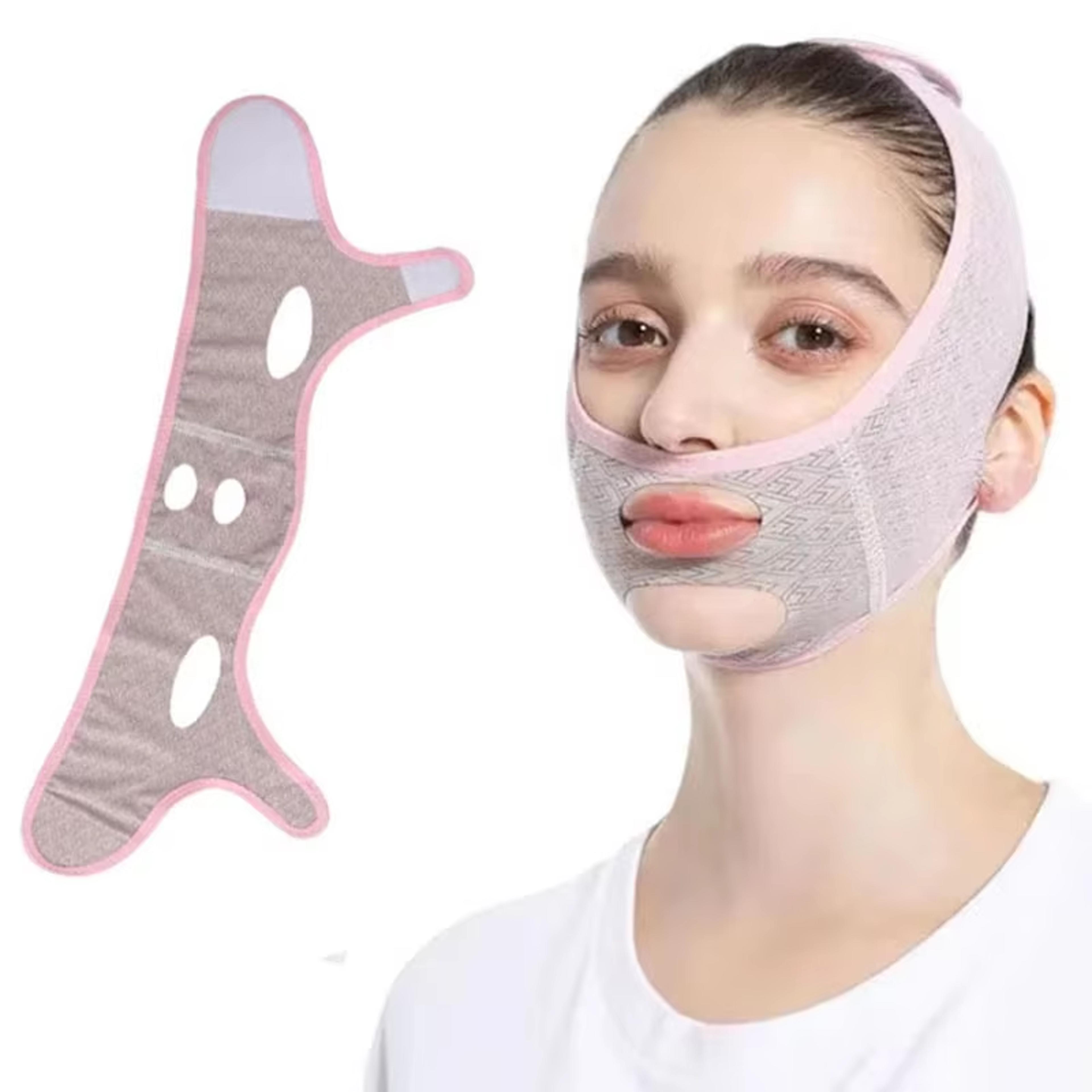 adjustable v line face lifting strap and double chin mask