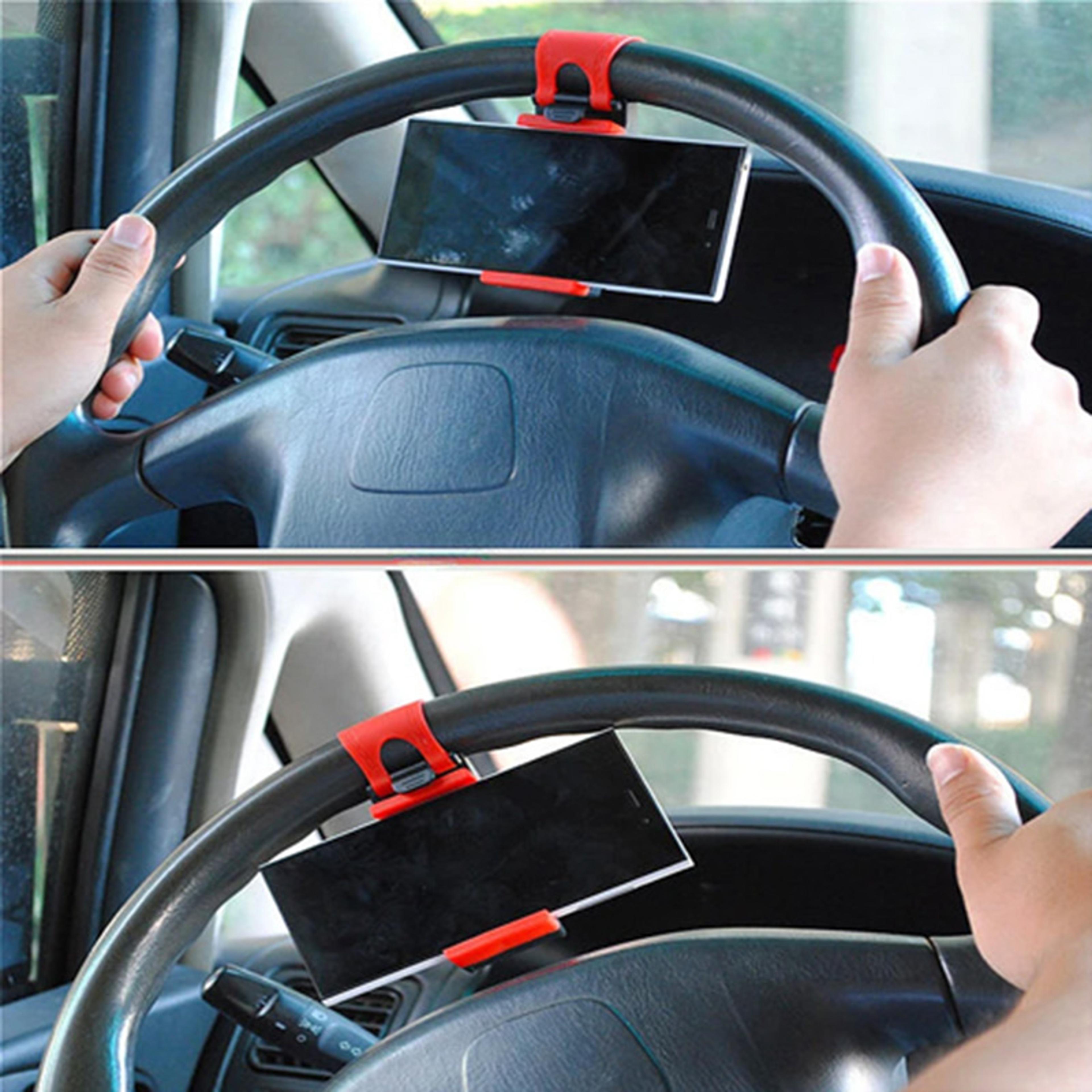 quick release steering wheel phone mount with secure strap