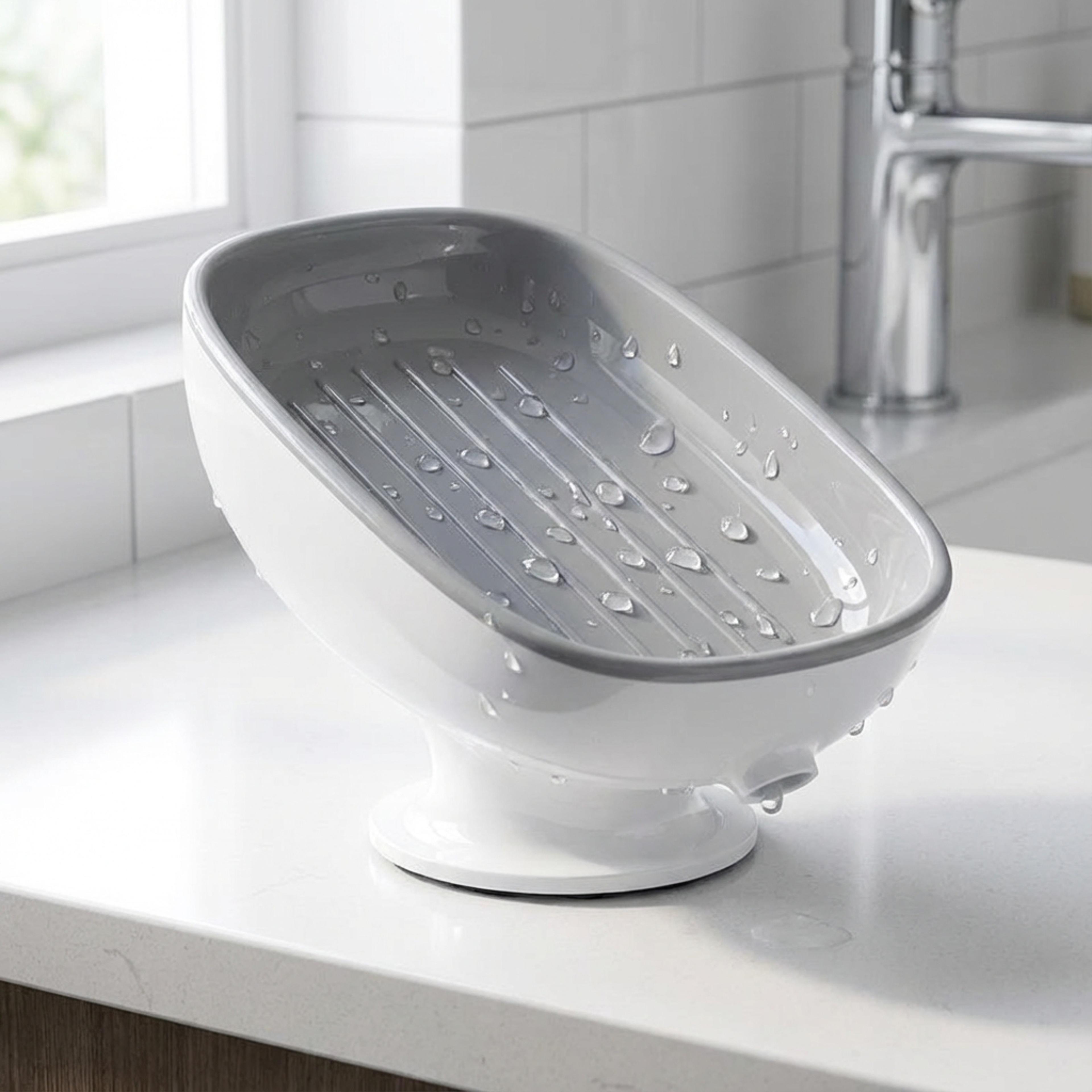 self draining suction cup soap dish bathroom shower soap holder storage