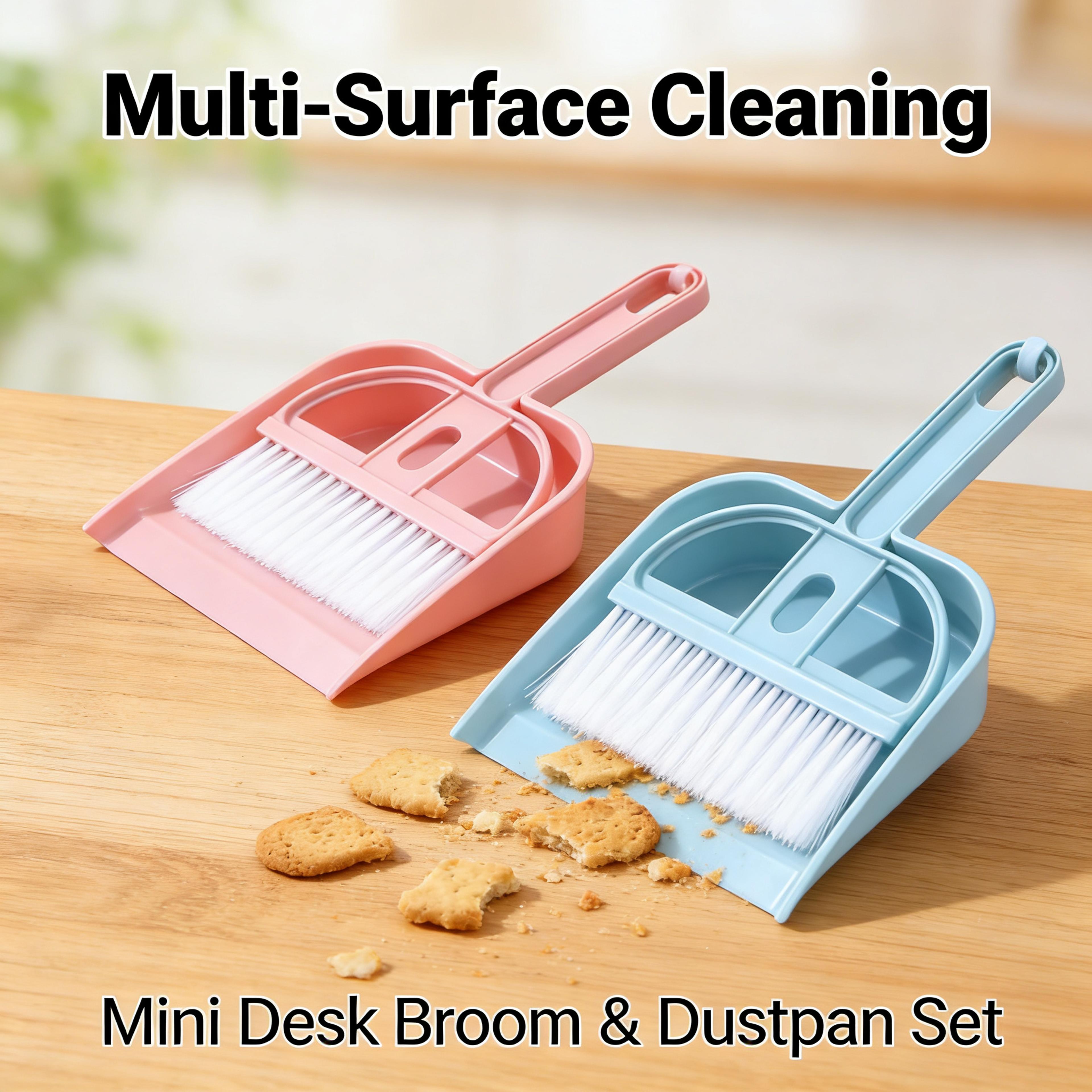 mini desk broom dustpan set for easy cleaning