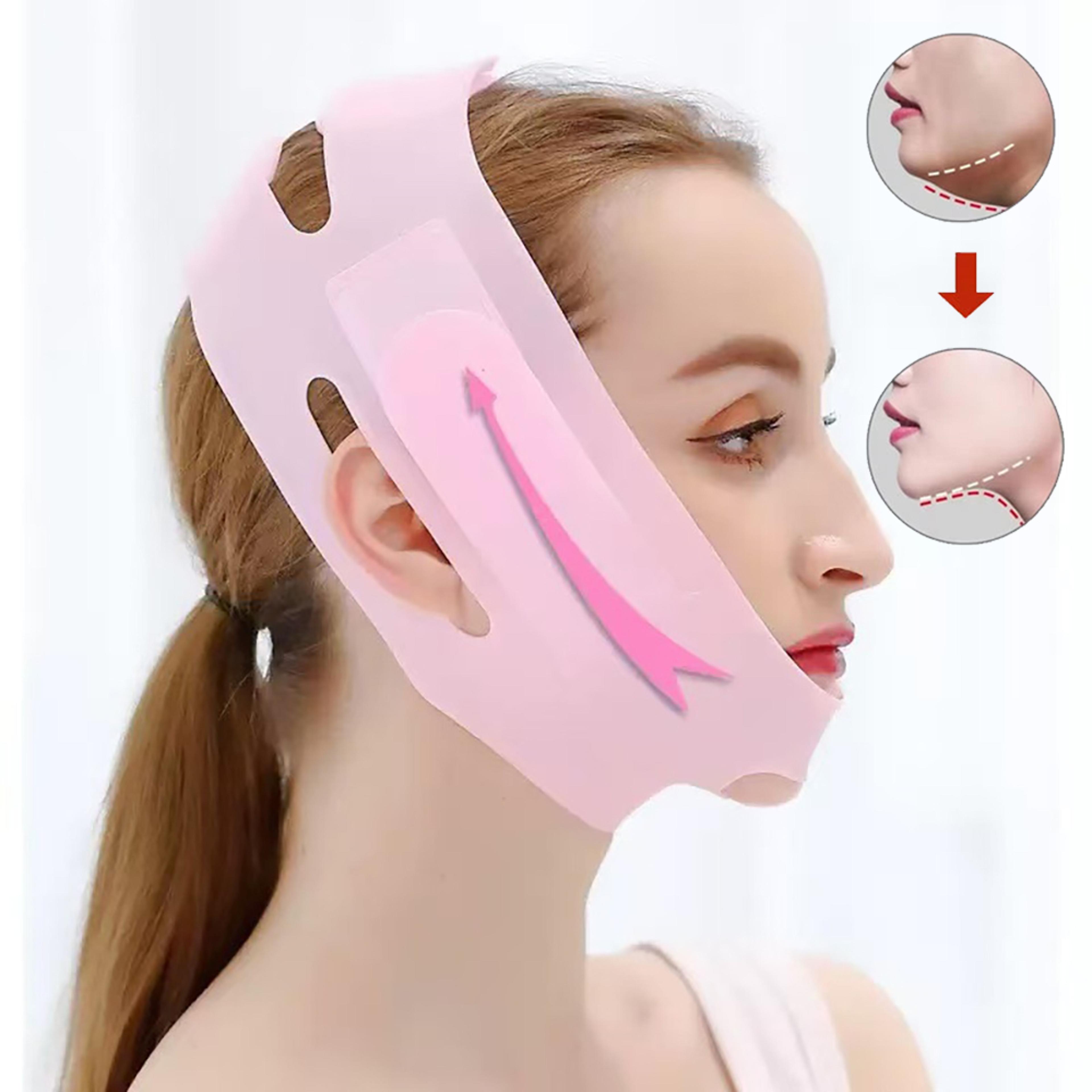 reusable silicone v line face lifting mask double chin reducer face slimming strap