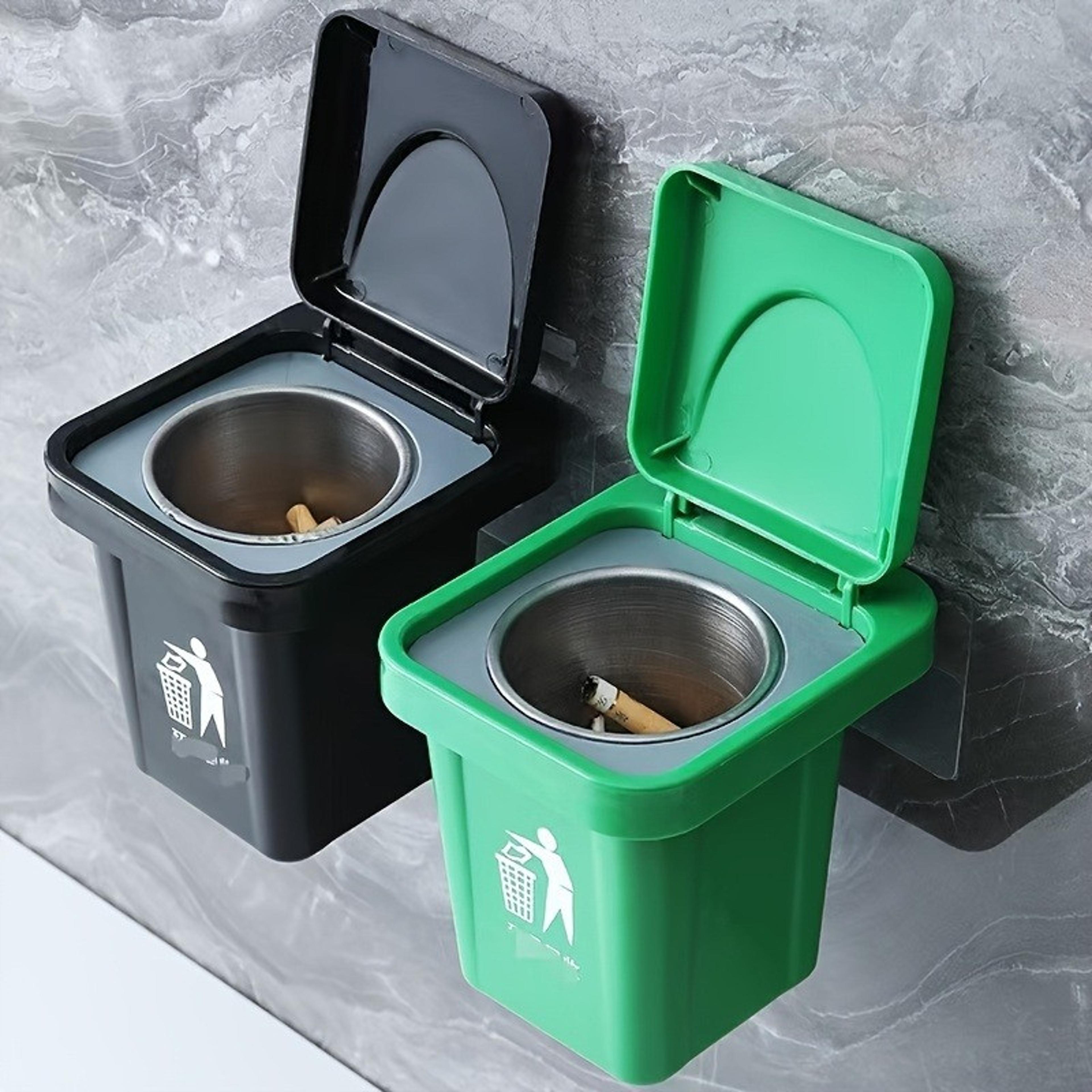 stainless steel wall mounted ashtray with lid dustproof modern home ashtray