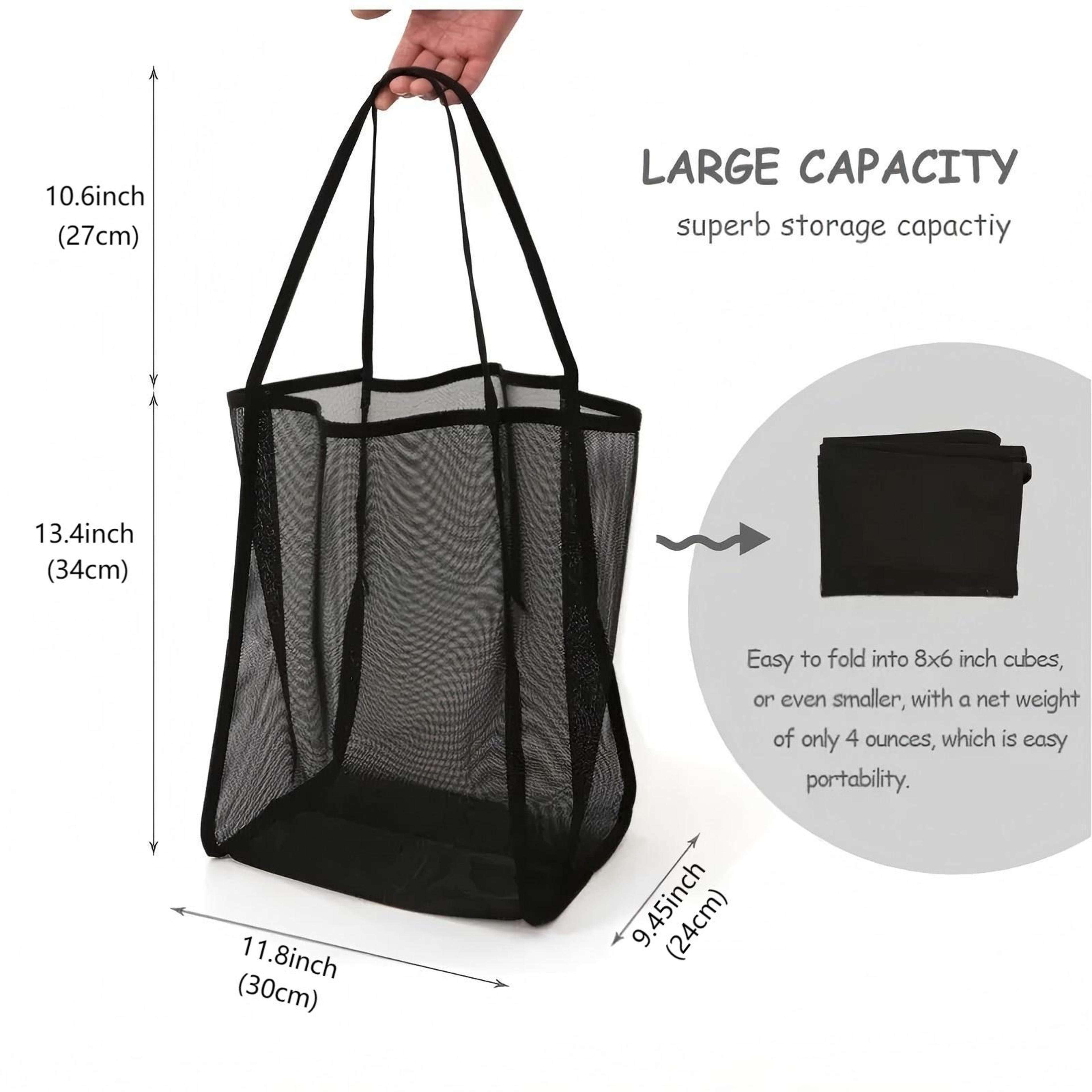 large capacity foldable mesh beach tote and travel bag