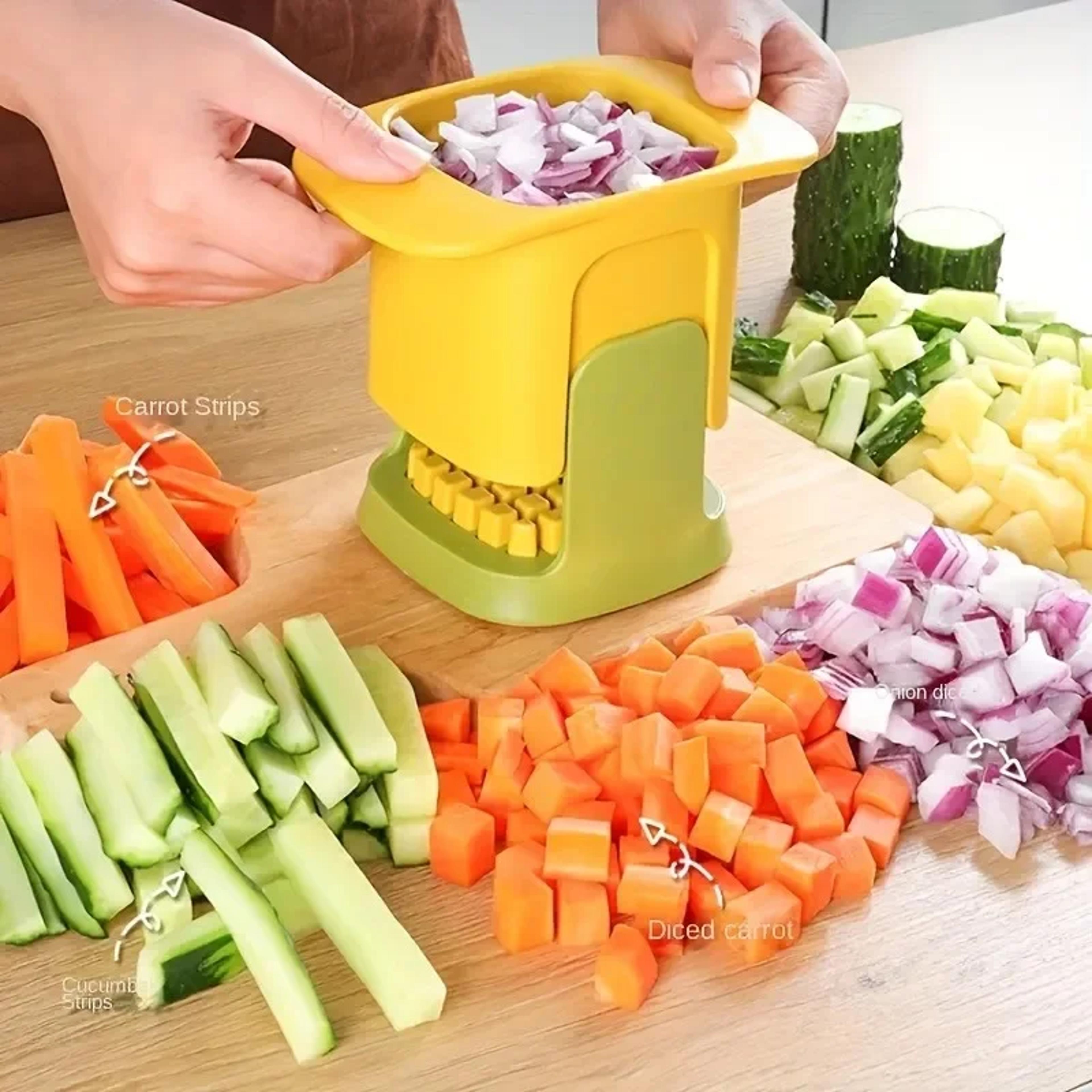 quick press multifunctional vegetable chopper and french fry cutter