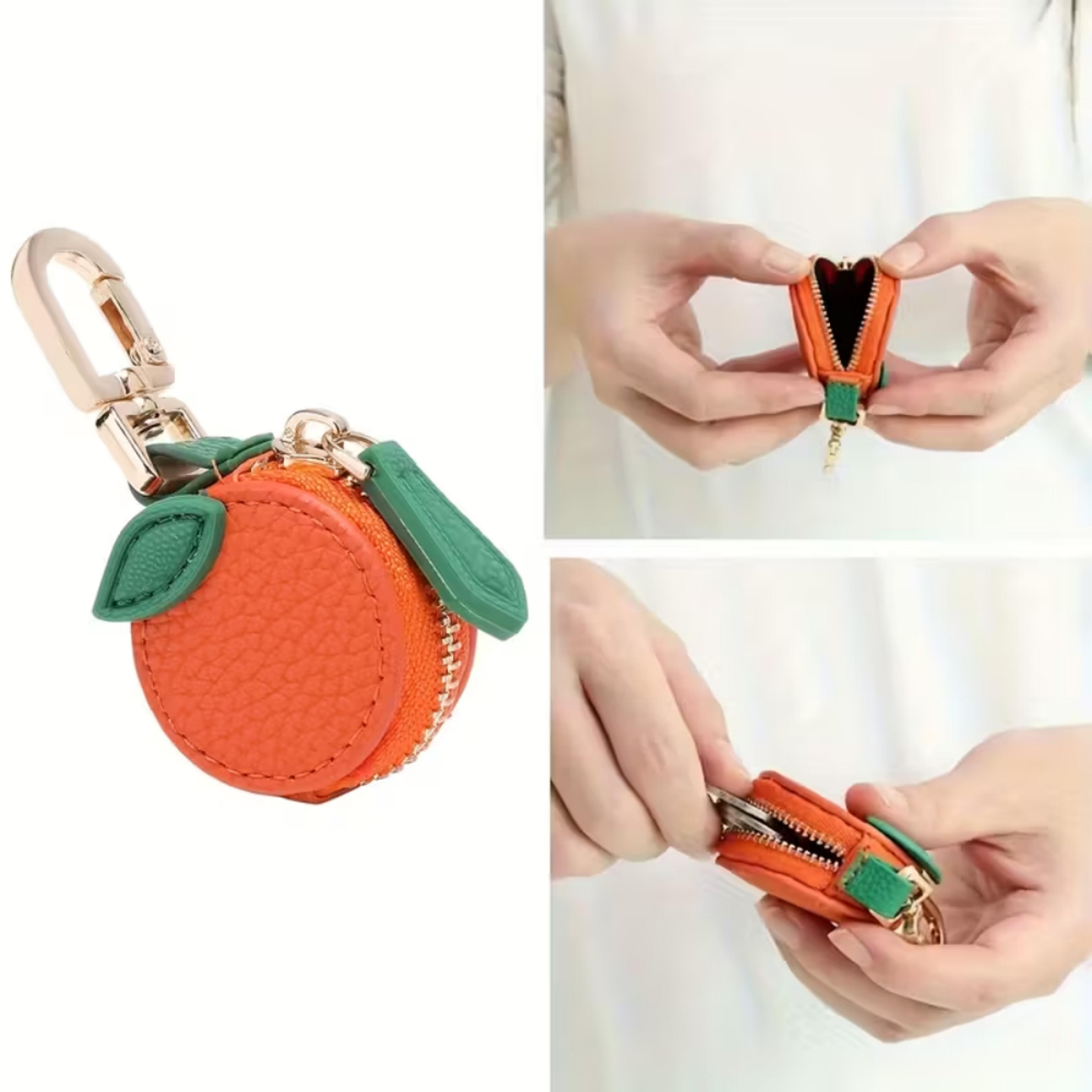 cute fruit coin wallet keychain mini leather coin purse backpack charm gift
