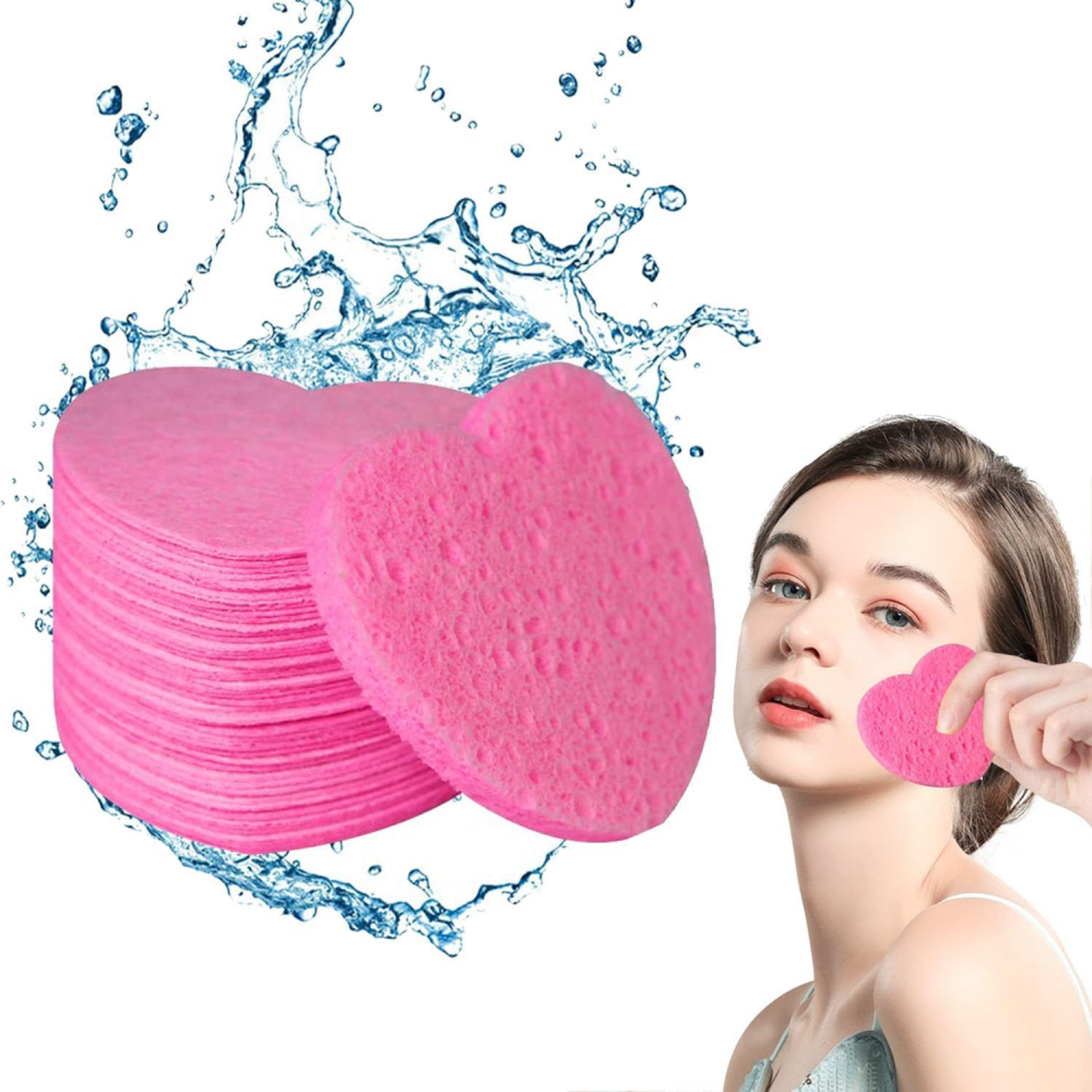 compressed facial sponges for cleansing and gentle exfoliation