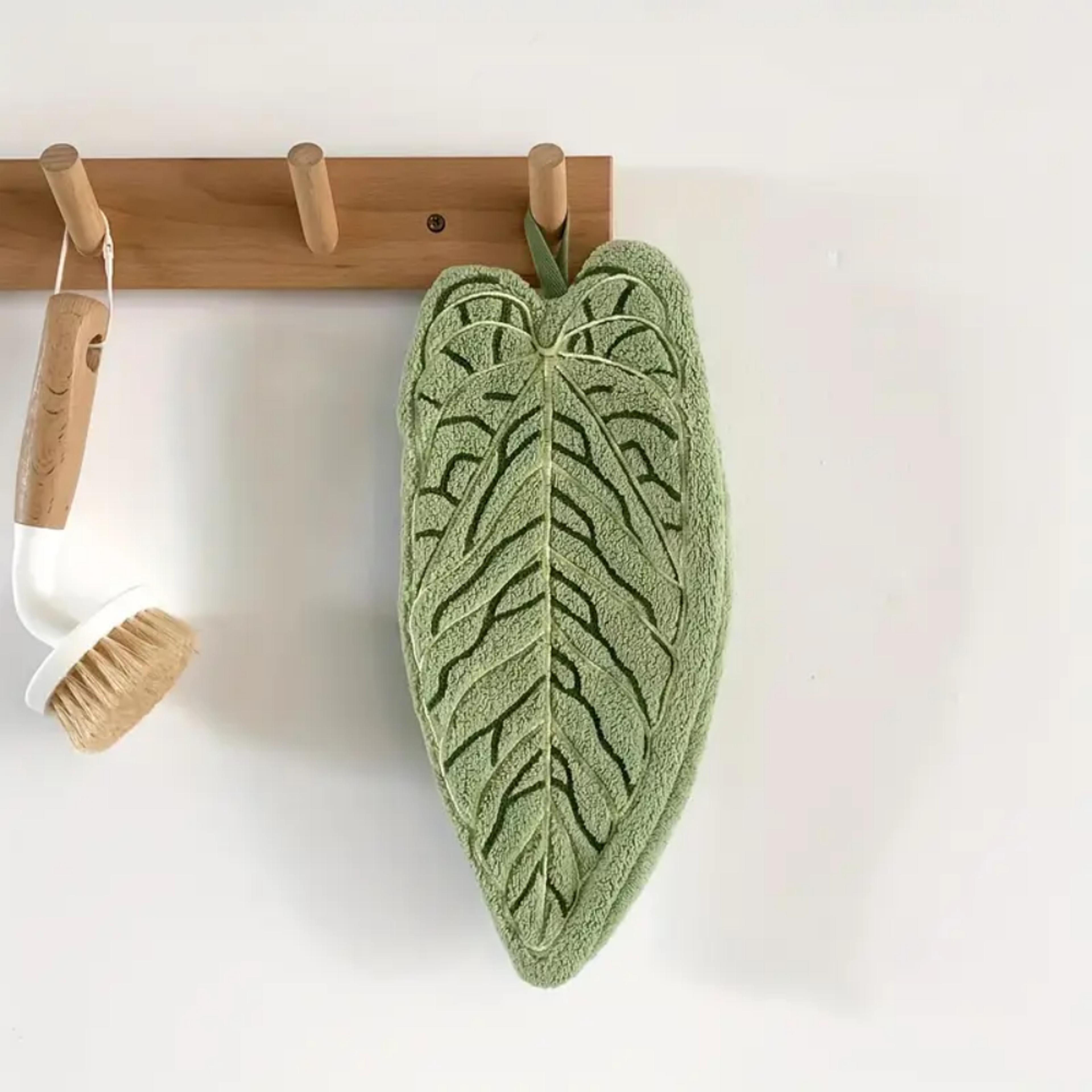 tropical leaf quick dry absorbent kitchen towel