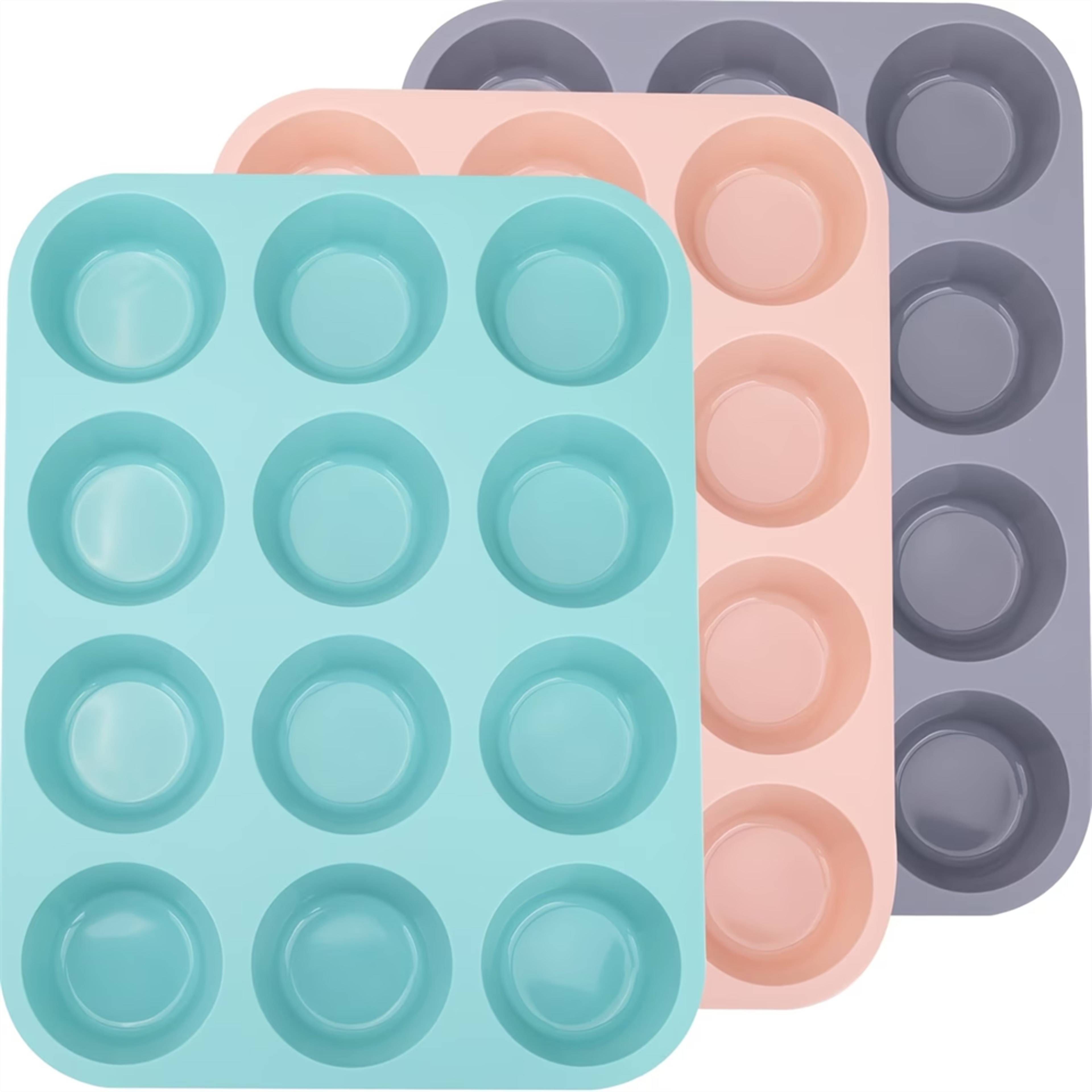 silicone muffin pan nonstick space saving baking mold