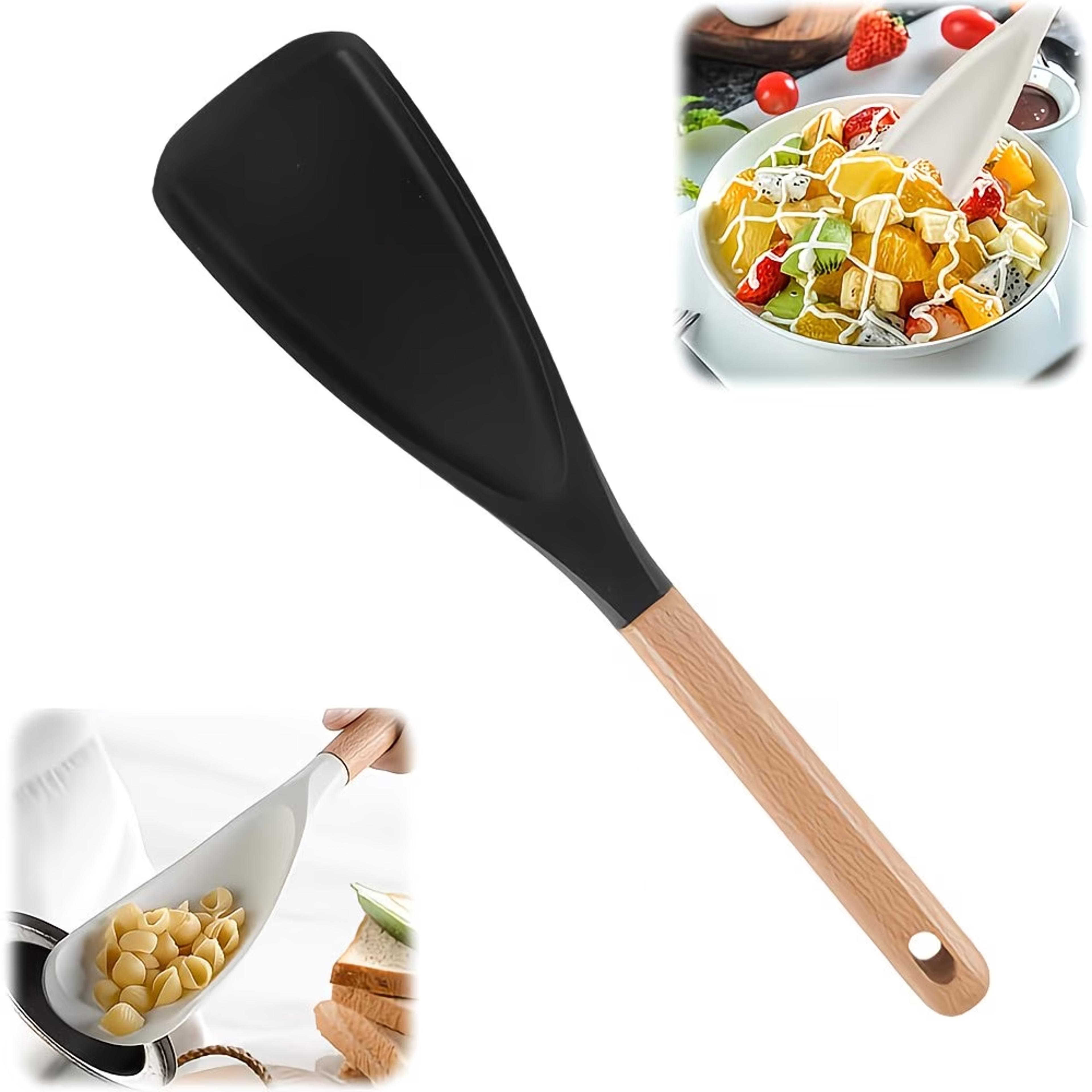 heavy duty silicone cooking utensil set with wooden handles non stick kitchen tools